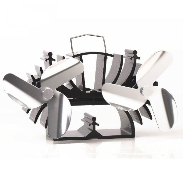 Dual Motor 6 Blade Stove Fan VDSF636B - Efficient Heat Circulation for Wood Burning Stoves & Fireplaces - Perfect for Home Heating & Energy Savings