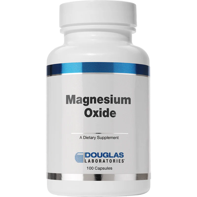 Douglas Labs Magnesium Oxide Supplement - 100 Capsules for Muscle Support, Nerve Health & Relaxation - Ideal for Athletes, Stress Relief & Better Sleep