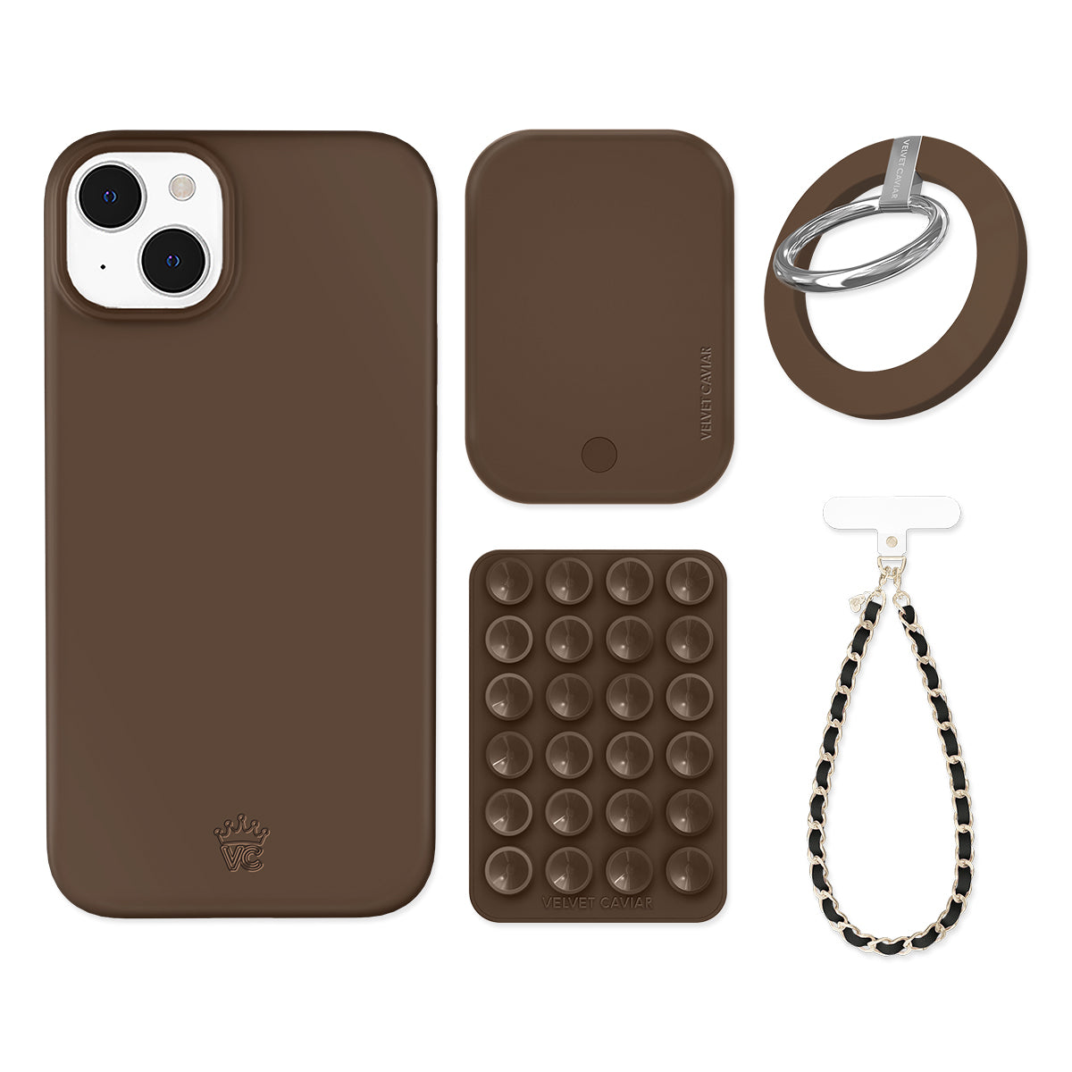 Premium Espresso Brown iPhone Case with Grip - Anti-Slip Protective Cover for iPhone 13/14/15 Pro Max - Perfect for Work, Travel & Everyday Use