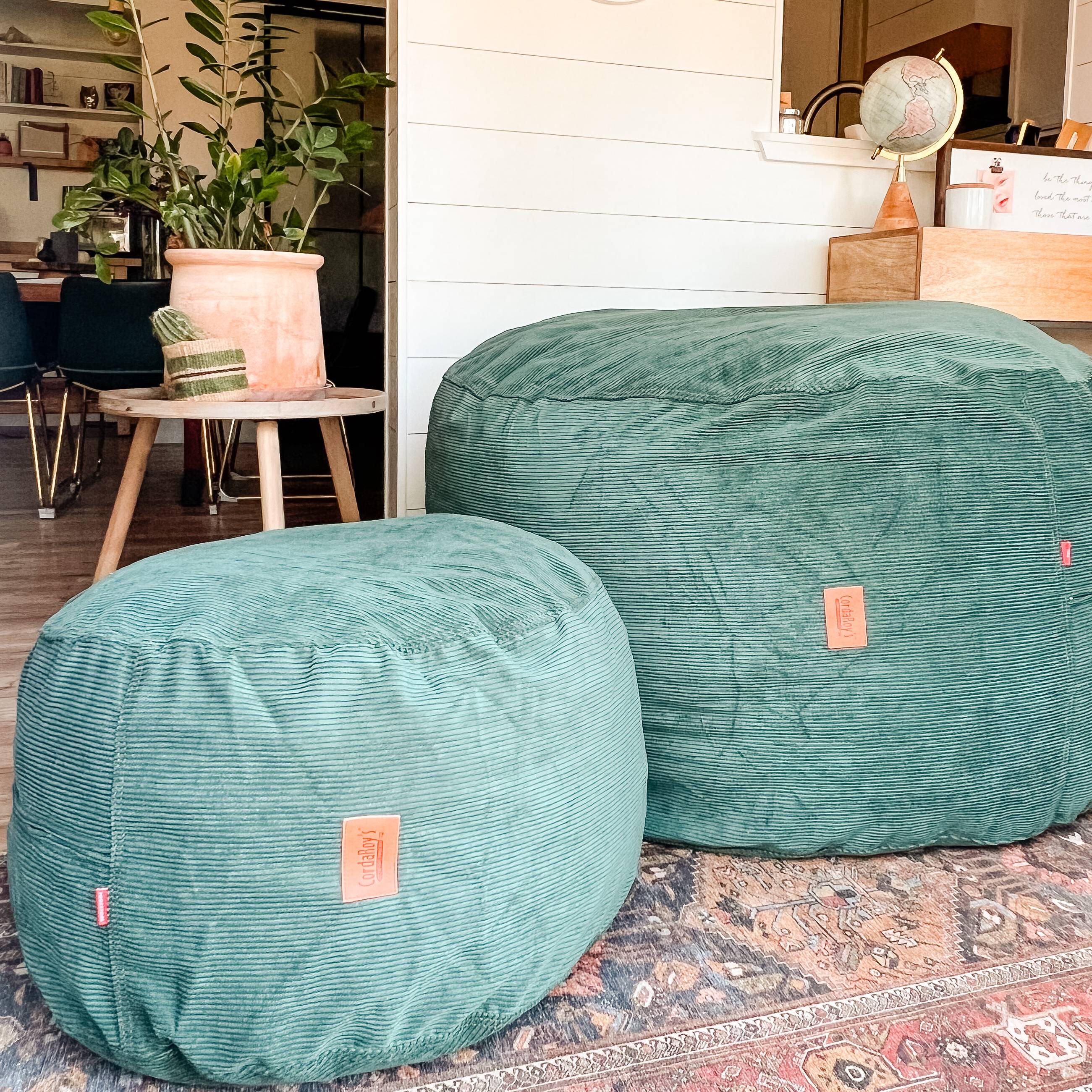 Corduroy Pouf Footstool - Soft and Stylish Ottoman for Living Room, Bedroom, or Nursery - Perfect for Extra Seating, Footrest, or Decorative Accent