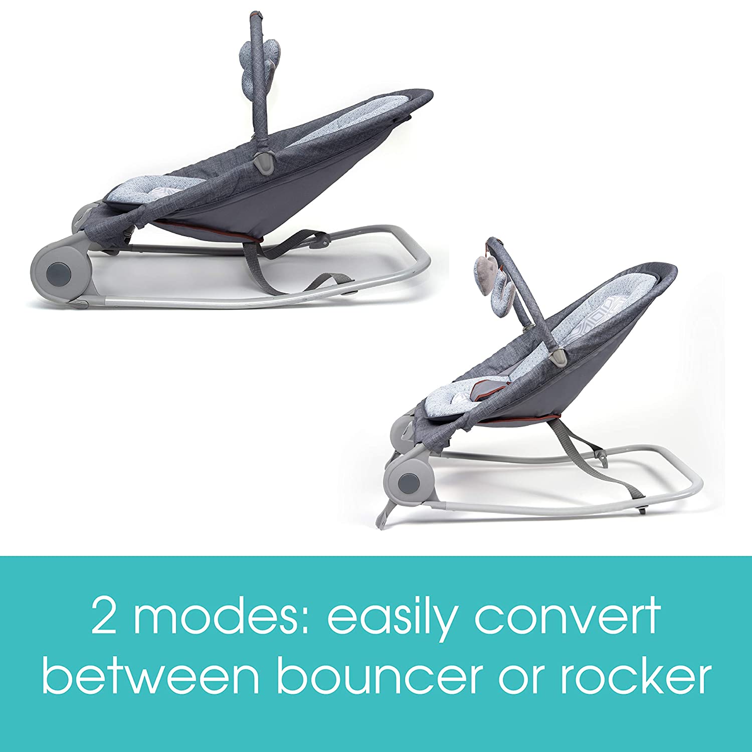 Summer Infant 2-in-1 Baby Bouncer & Rocker Duo - Convertible Infant Seat for Soothing & Playtime | Perfect for Nursery, Living Room & Travel