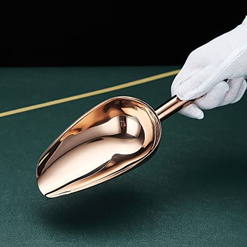 Premium Stainless Steel Ice Cream Scoop - 8oz/9 Inch Copper Cookie & Dog Food Scoop - Dishwasher Safe Flour & Candy Scooper for Baking, Pet Feeding & Kitchen Use