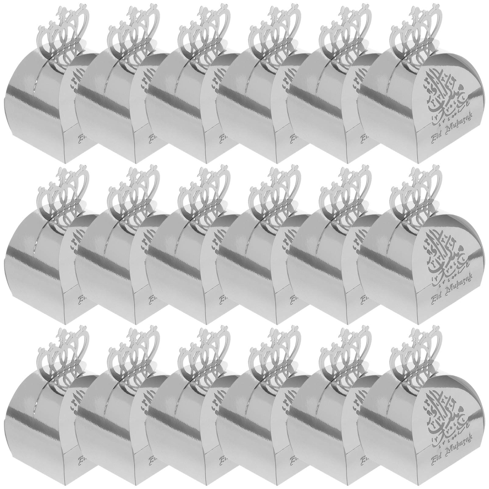 25Pcs Eid Mubarak Candy Boxes with Crown - Islamic Party Supplies for Celebrations