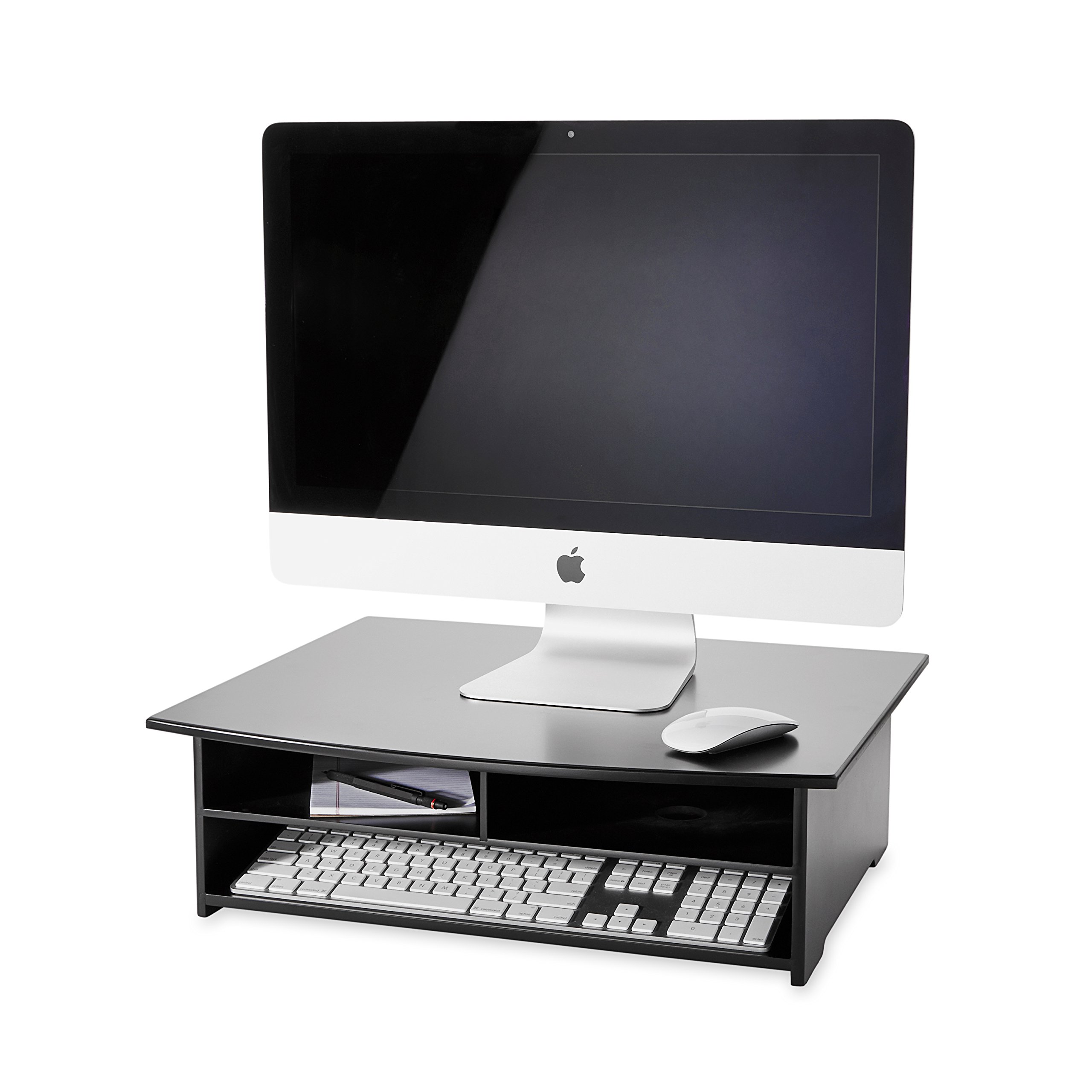Rolodex Wood Tones Printer Stand - 21 x 18 x 6.5 Inches, Black - Home Office Desk Organizer for Printer, Scanner, or Supplies - Space-Saving Storage Solution for Small Workspaces