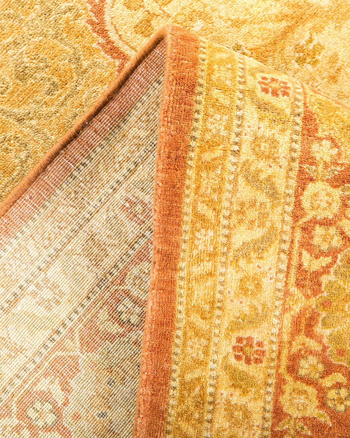 Handmade Wool Oriental Mogul Brown 6x9 Area Rug - Traditional Hand-Knotted One-of-a-Kind Solo Rugs for Living Room, Bedroom & Home Decor