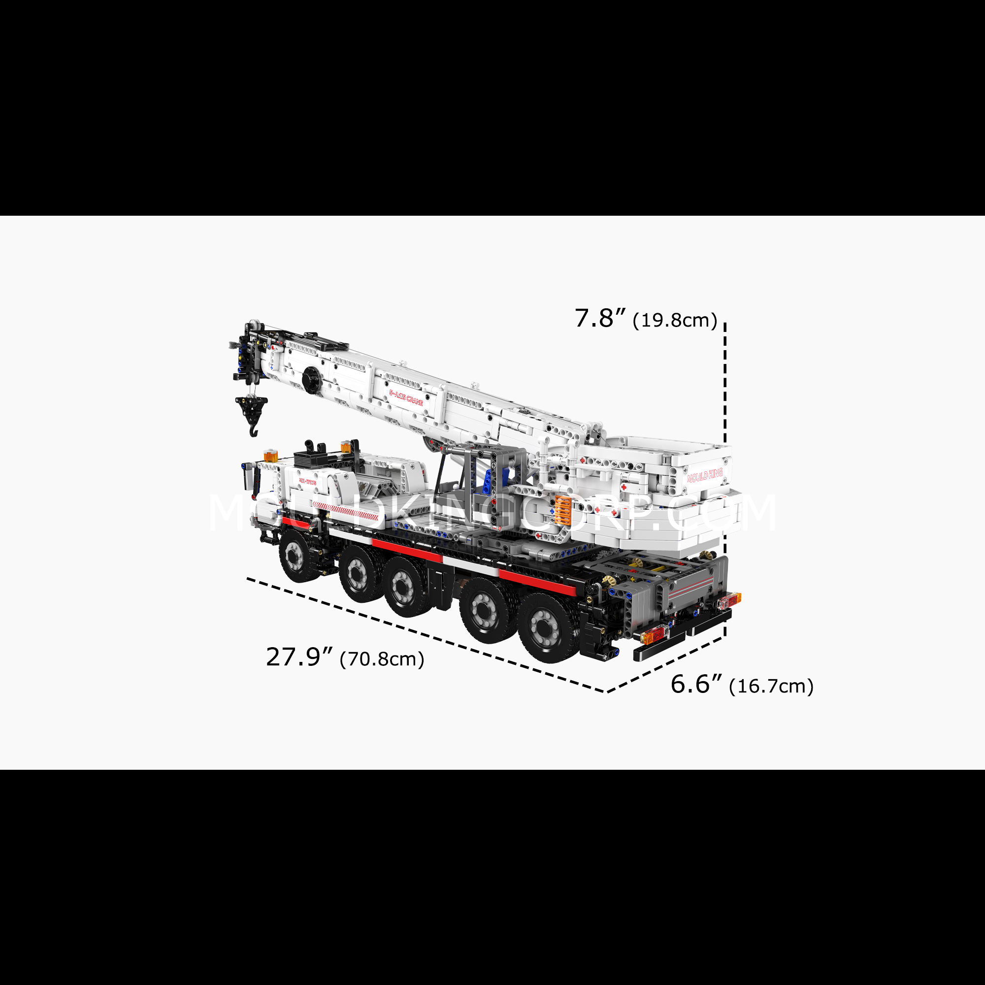 Mould King 17075 Remote Control LTM 1110 Crane Truck Building Kit - 3,248 Piece Construction Set for Adults & Teens | STEM Educational Toy, Engineering Model for Home & Office Display