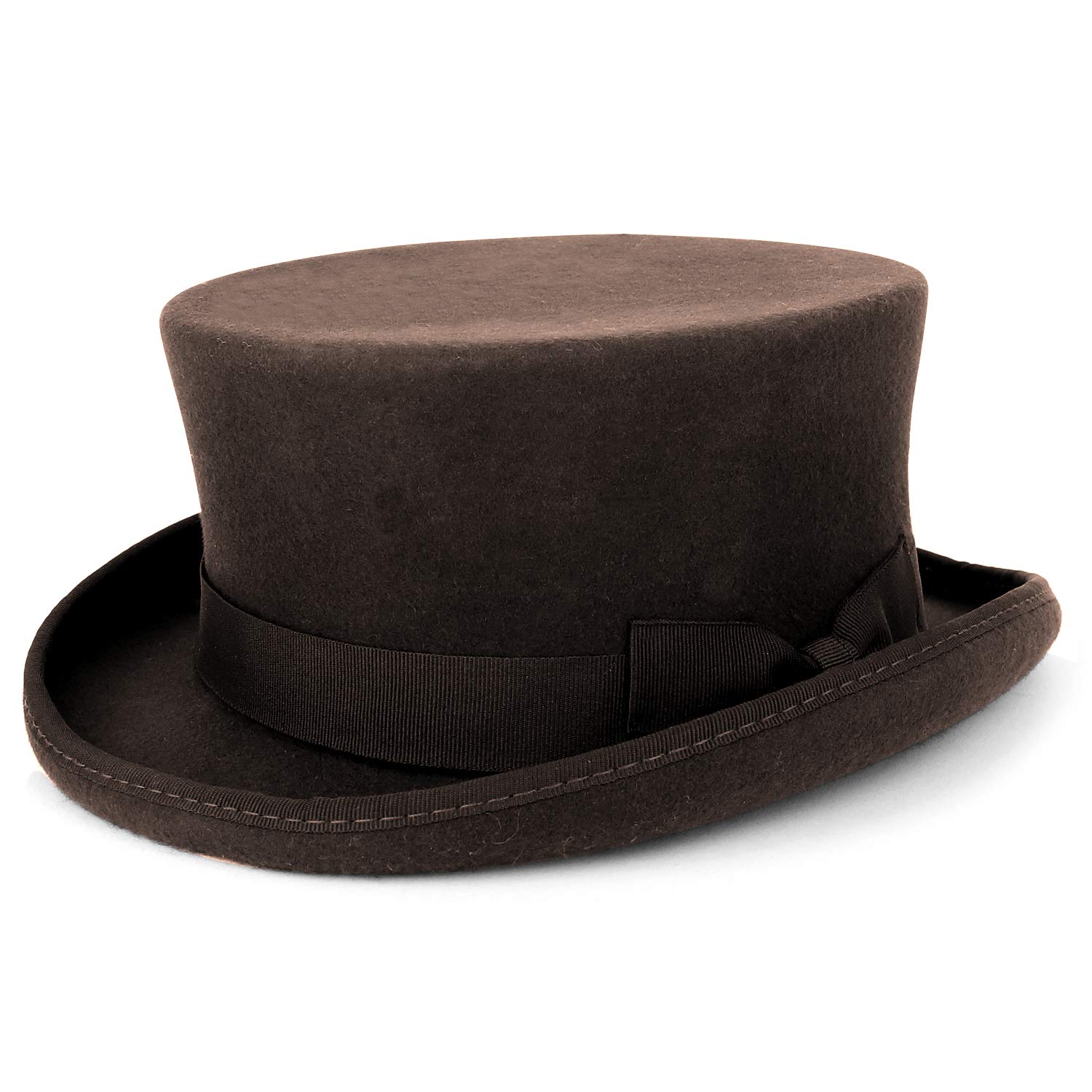 Stylish Men's Short Crown Wool Felt Top Hat for Formal Events, Weddings & Vintage Fashion - Trendy Fedora Hat for Gentlemen