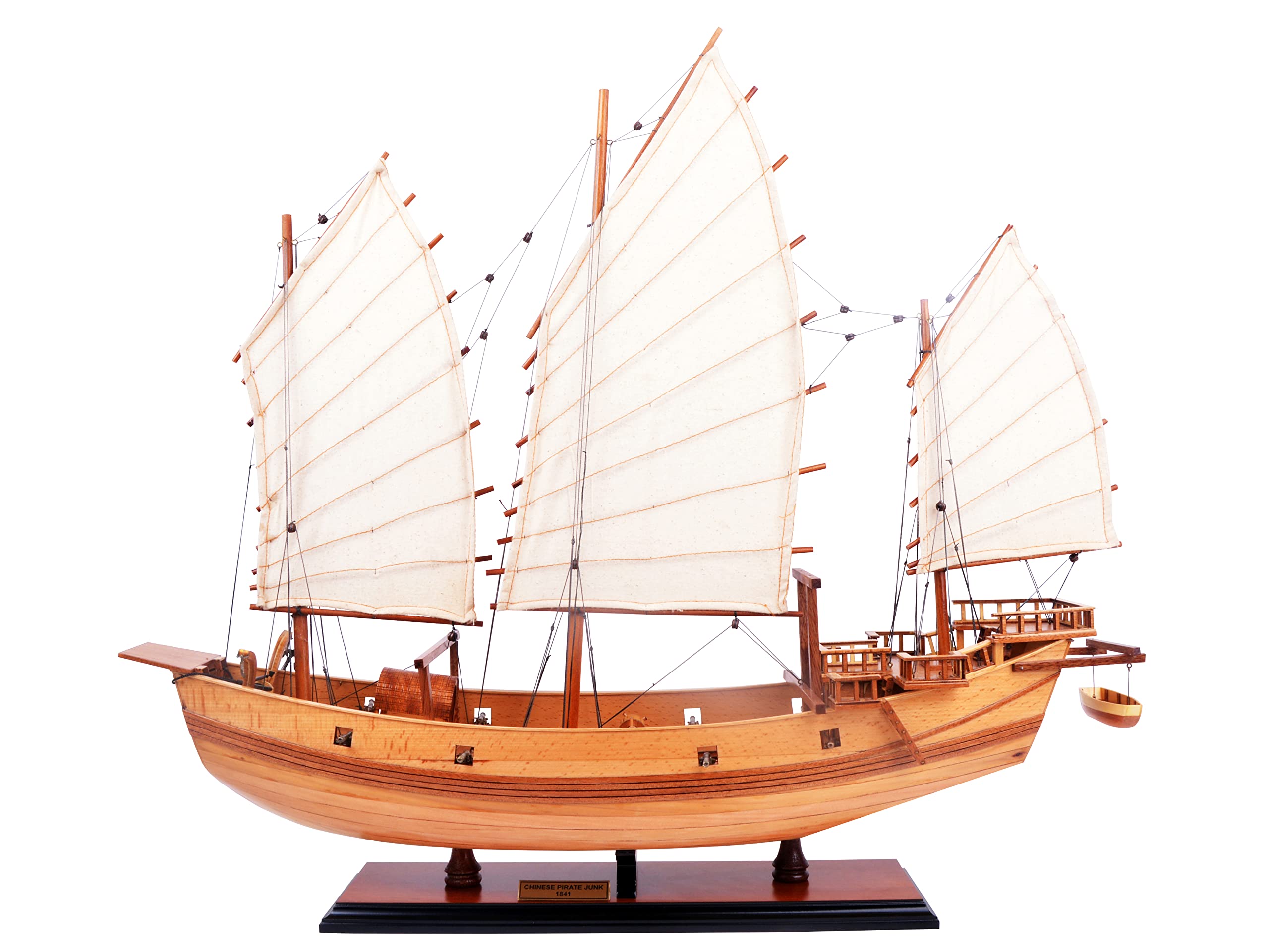 Old Modern Handicrafts Chinese Junk Ship Model - Fully Assembled Museum Quality Wooden Boat Display - 27L x 7W x 22.5H Inches - Perfect Maritime Decor for Home, Office, or Nautical Theme Room | Great Gift for Collectors & History Enthusiasts