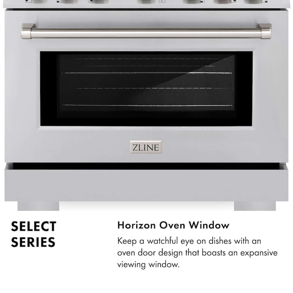 ZLINE 36 Inch 5.2 Cu. Ft. Stainless Steel Gas Range with 6 Burner Cooktop & Convection Oven - Perfect for Home Chefs & Large Family Cooking (Model HGR36)