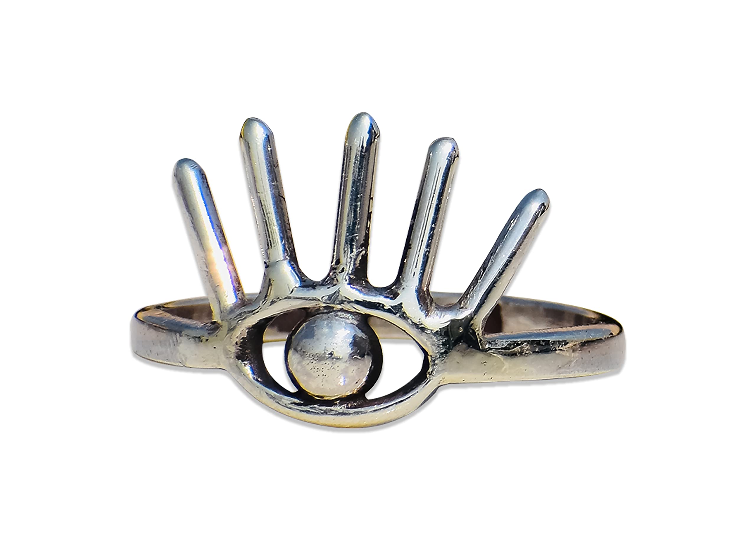 Evil Eye Protection Ring - 925 Sterling Silver Handmade Statement Jewelry for Women | Dainty & Elegant Gift for Her | Perfect for Everyday Wear, Spiritual Protection & Fashion Accessories
