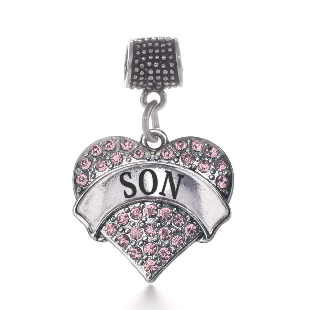 Inspired Silver - Sterling Silver Pave Heart Charm Bracelet with Cubic Zirconia | Elegant Jewelry Gift for Women, Girlfriend, Wife | Perfect for Valentine's Day, Anniversary & Special Occasions