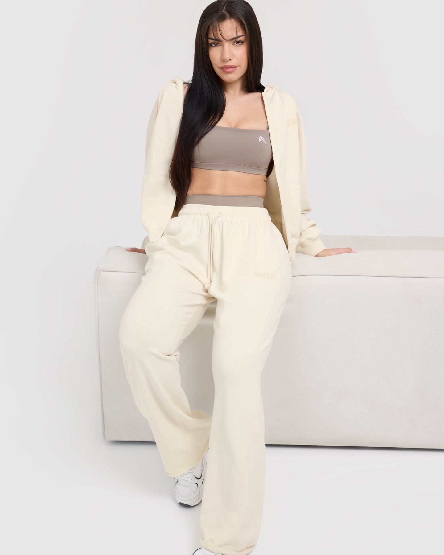 Raw Lounge Oversized Zip Hoodie for Men & Women - Soft Fleece Pullover with Kangaroo Pocket | Off White | Perfect for Casual Wear, Loungewear, and Outdoor Activities