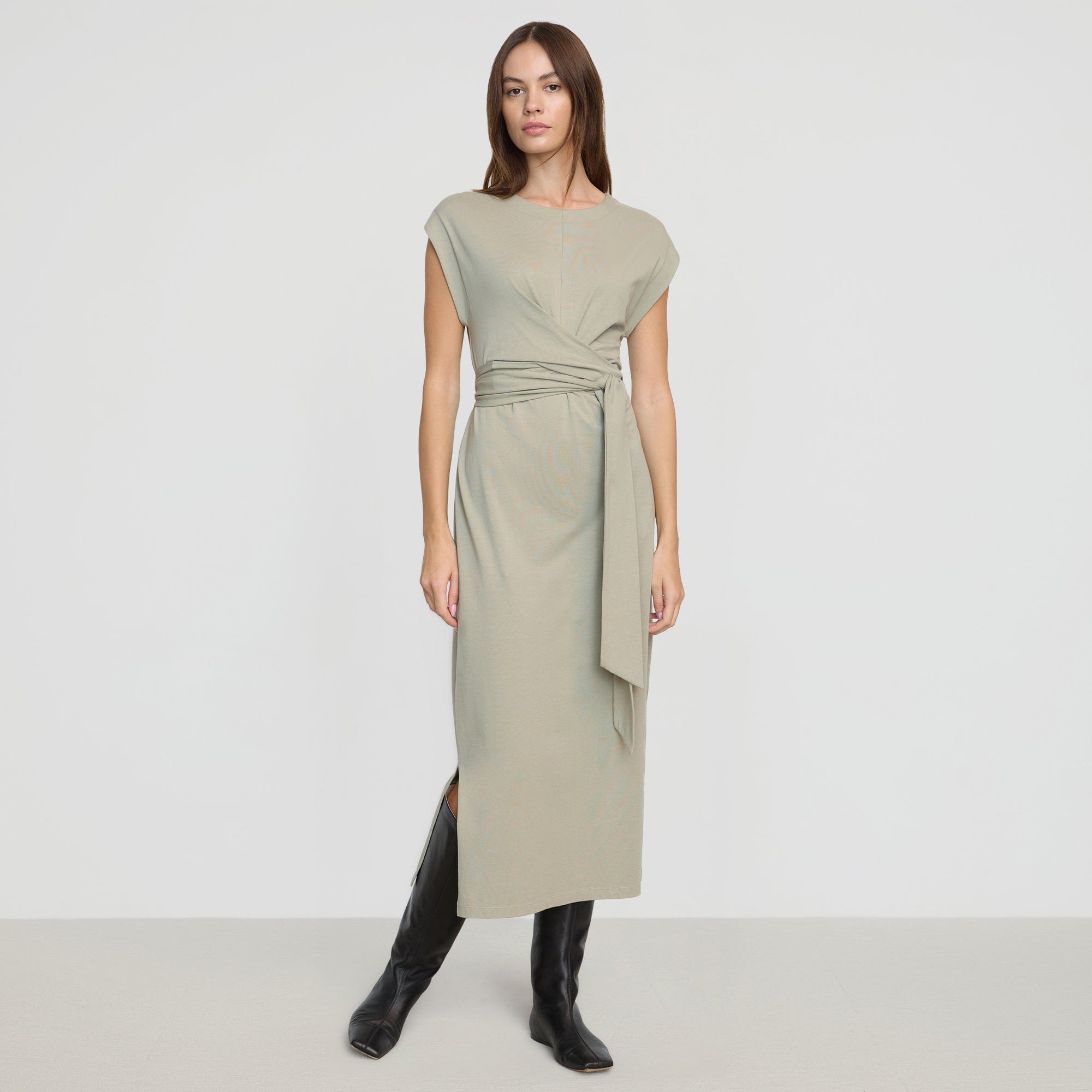 Organic Cotton Fei Tie Front Dress - Comfortable & Stylish for Casual Wear, Work, and Special Occasions