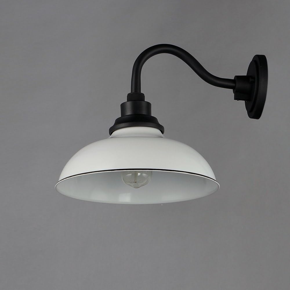 Maxim Lighting 35114WTBK Granville 1-Light Outdoor Wall Sconce - White/Black Finish - Weatherproof Exterior Light for Porch, Patio & Garage