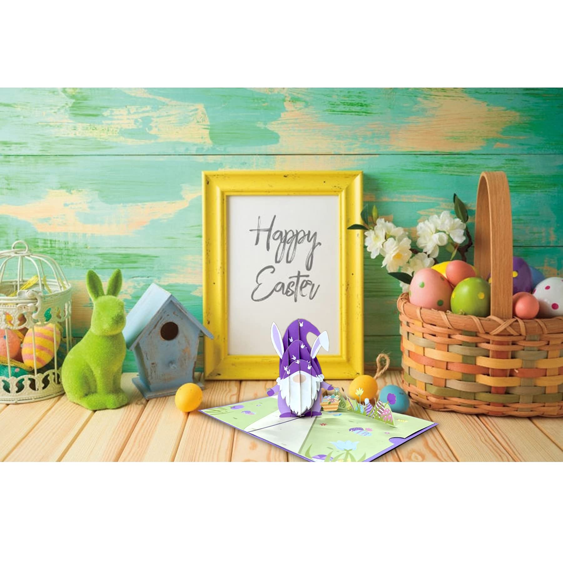 3D Pop Up Bunny Gnome Easter Greeting Cards with Envelopes - Religious Easter Cards for Kids, Children, Boys & Girls - Perfect for Easter Celebrations, Church Events & Family Gatherings