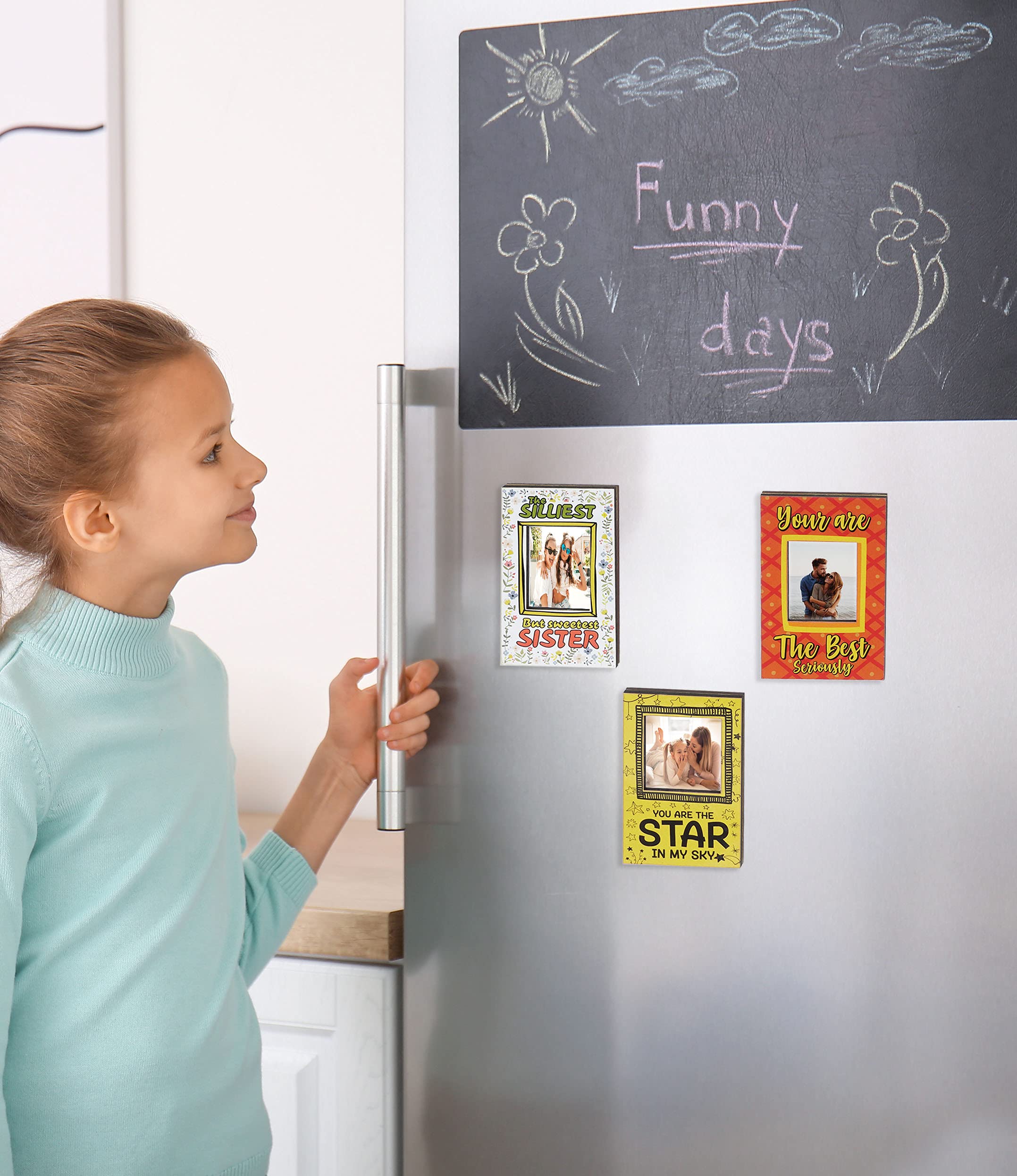 Super Awesome Magnetic Photo Frame for Refrigerator - Mini Picture Frame for Kids, Couples & Anniversaries (9x5.5cm) - Perfect for Kitchen Decor, Office Memories & Gift Giving