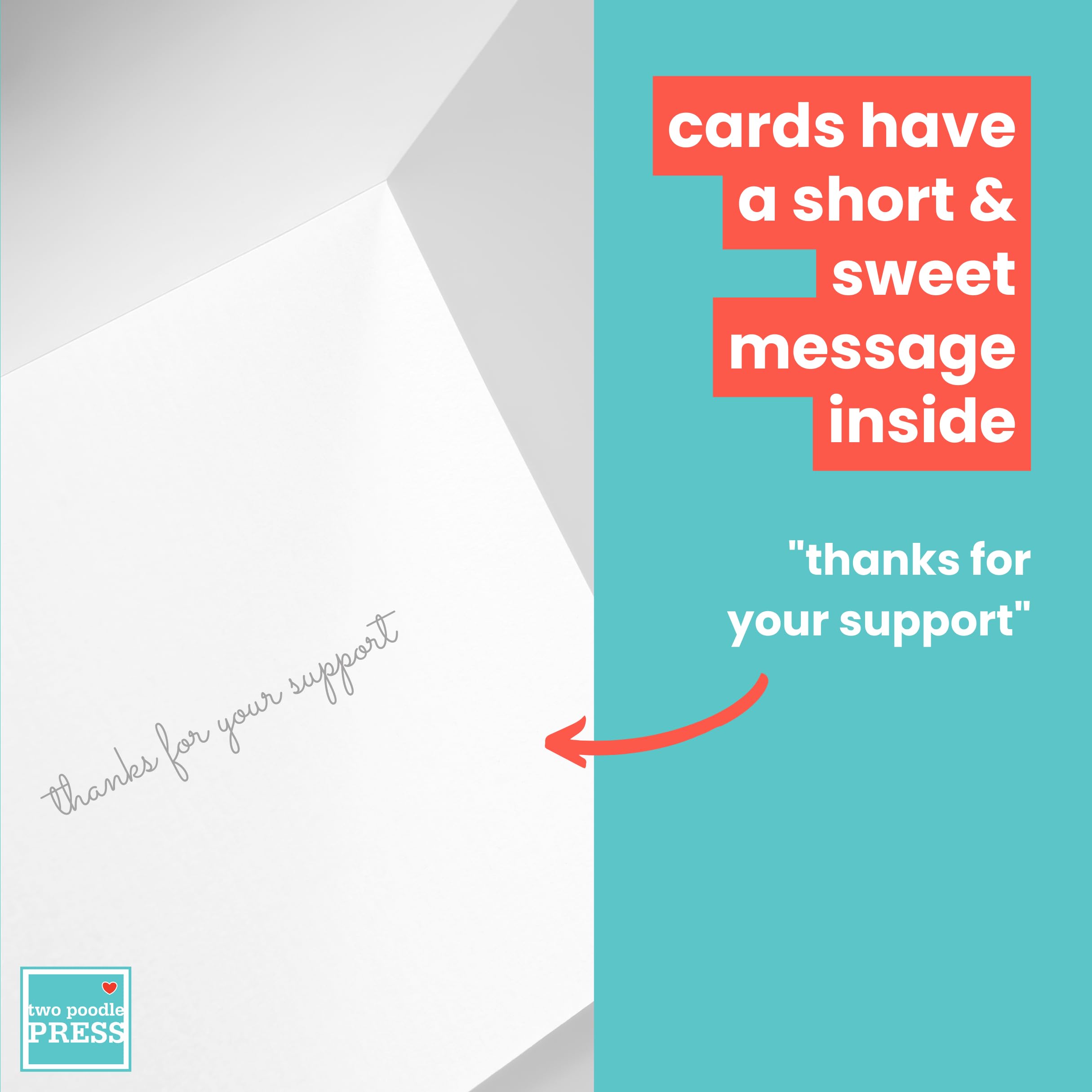 20 Pink Ribbon Breast Cancer Awareness Thank You Cards with Envelopes | Poodle Press Cancer Survivor Support Cards | Perfect for Fundraisers, Survivor Celebrations & Awareness Events