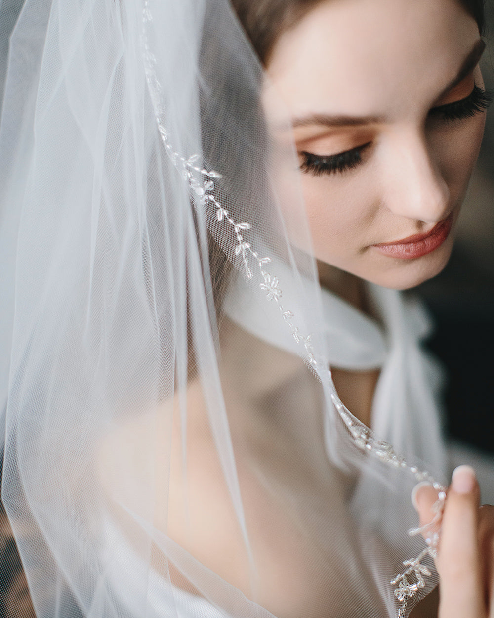Elegant Floral Vine & Leaf Edge Veil - Perfect for Weddings, Bridal Accessories & Boho Photoshoots