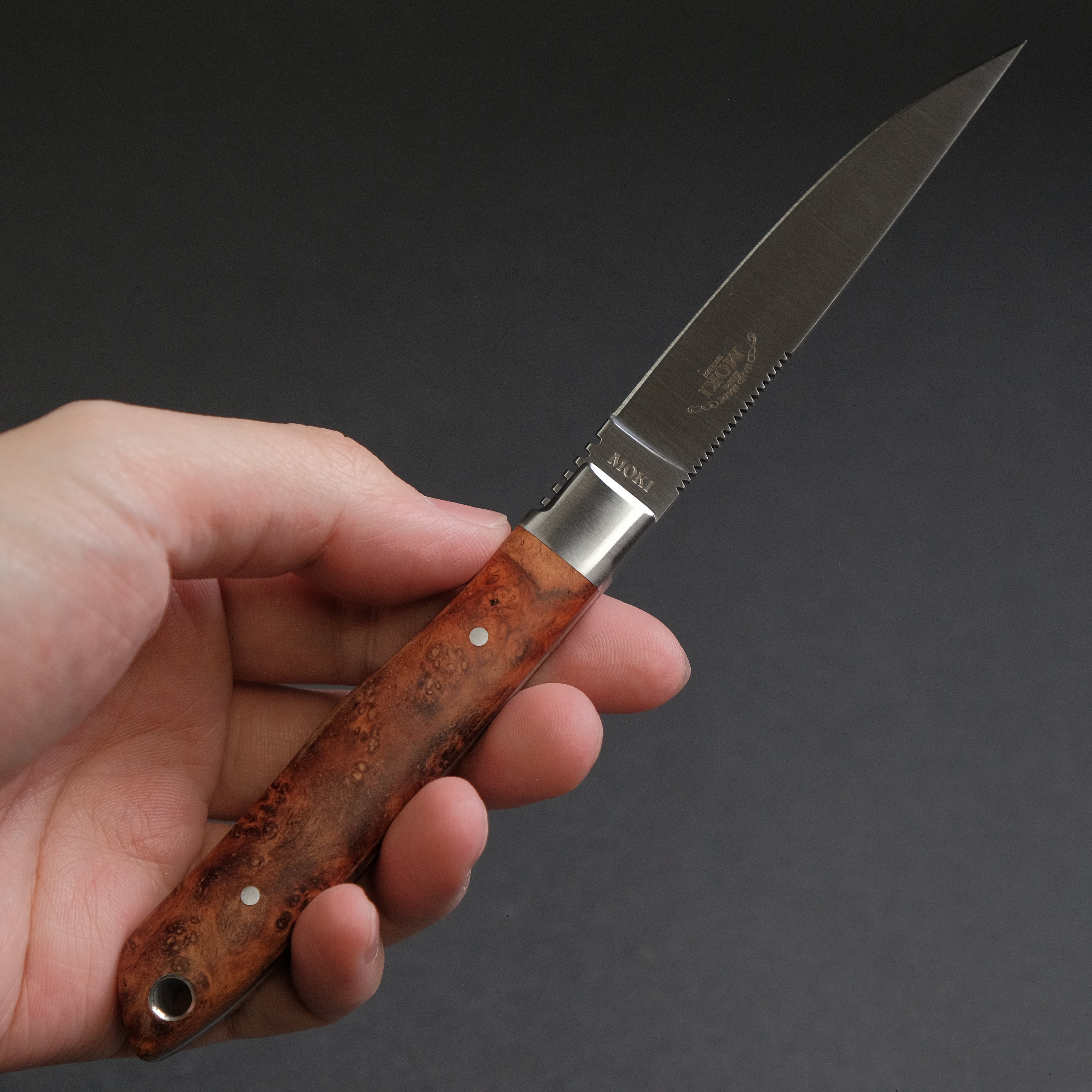 MOKI Trout & Bird Fixed Blade Knife with Quince Handle - Hunting, Fishing, and Outdoor Survival Tool