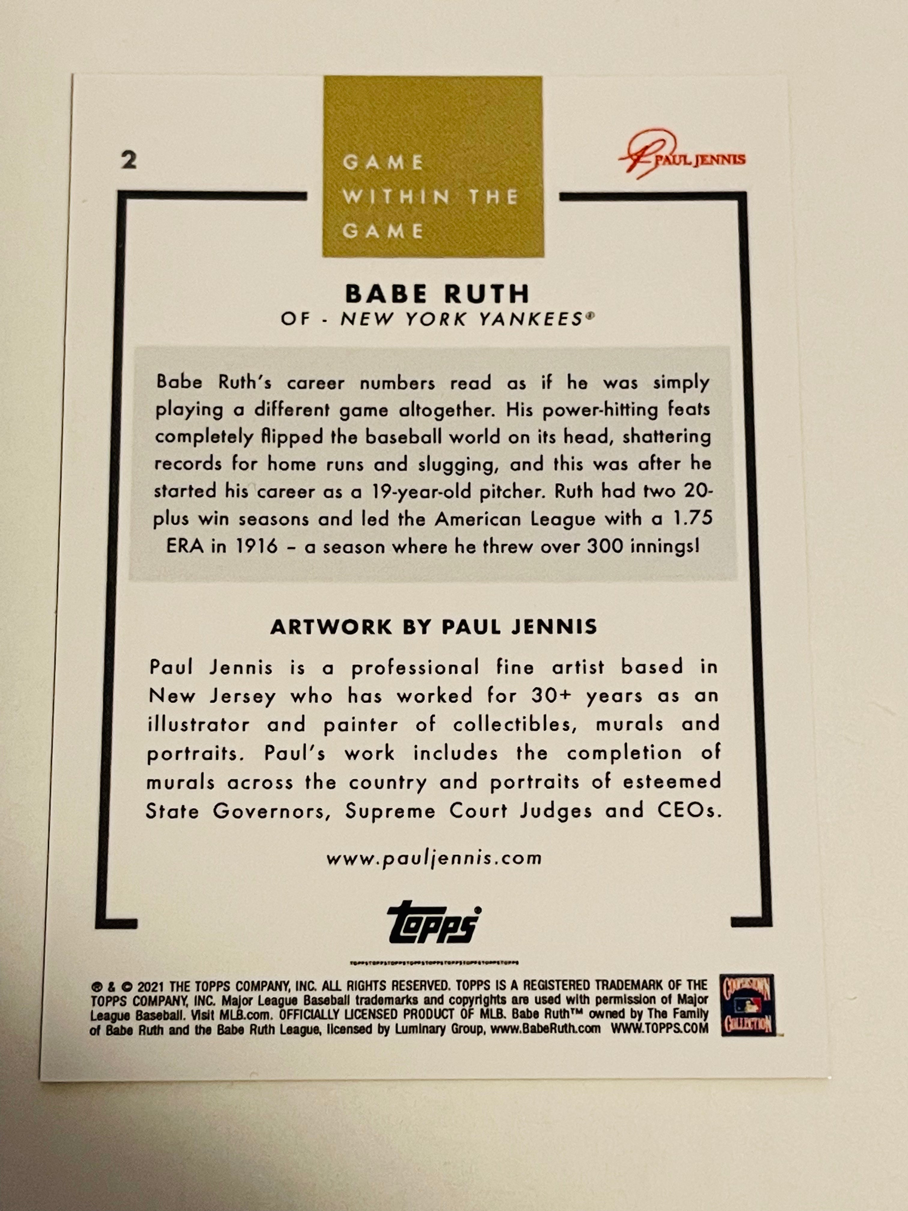 2021 Babe Ruth Topps Graffiti Art Baseball Limited Edition Collectible Card - Perfect for Sports Memorabilia Collections & Fan Displays