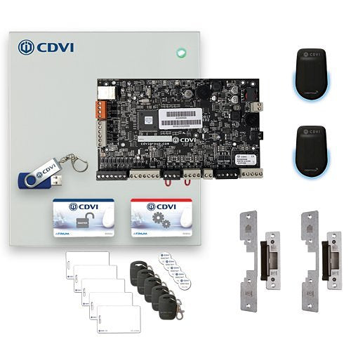 CDVI A22BDS Atrium 2 Door Nano Access Control Reader with Door Strike Kit - Secure Entry Solution for Offices, Schools & Commercial Buildings