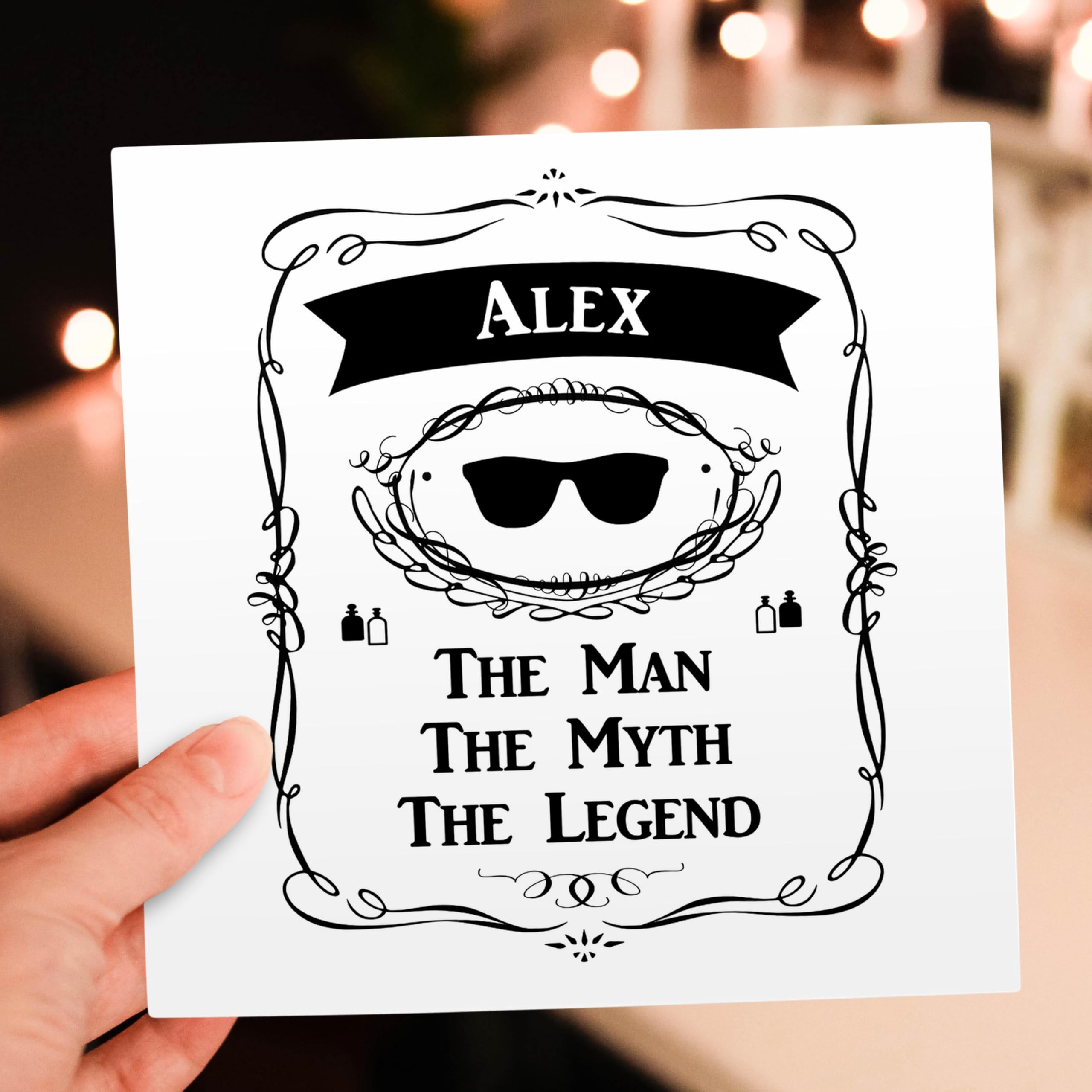 Personalized Greeting Card - 'The Man The Myth The Legend' Custom Name Gift for Men - Birthday, Father's Day, Retirement & Special Occasions