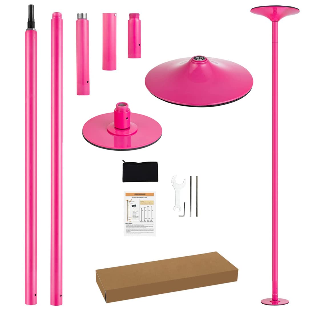 45mm Spinning Portable Pole Dancing Pole for Home - Extendable Dance Pole for Bedroom, Studio & Fitness, Perfect for Beginners & Professionals