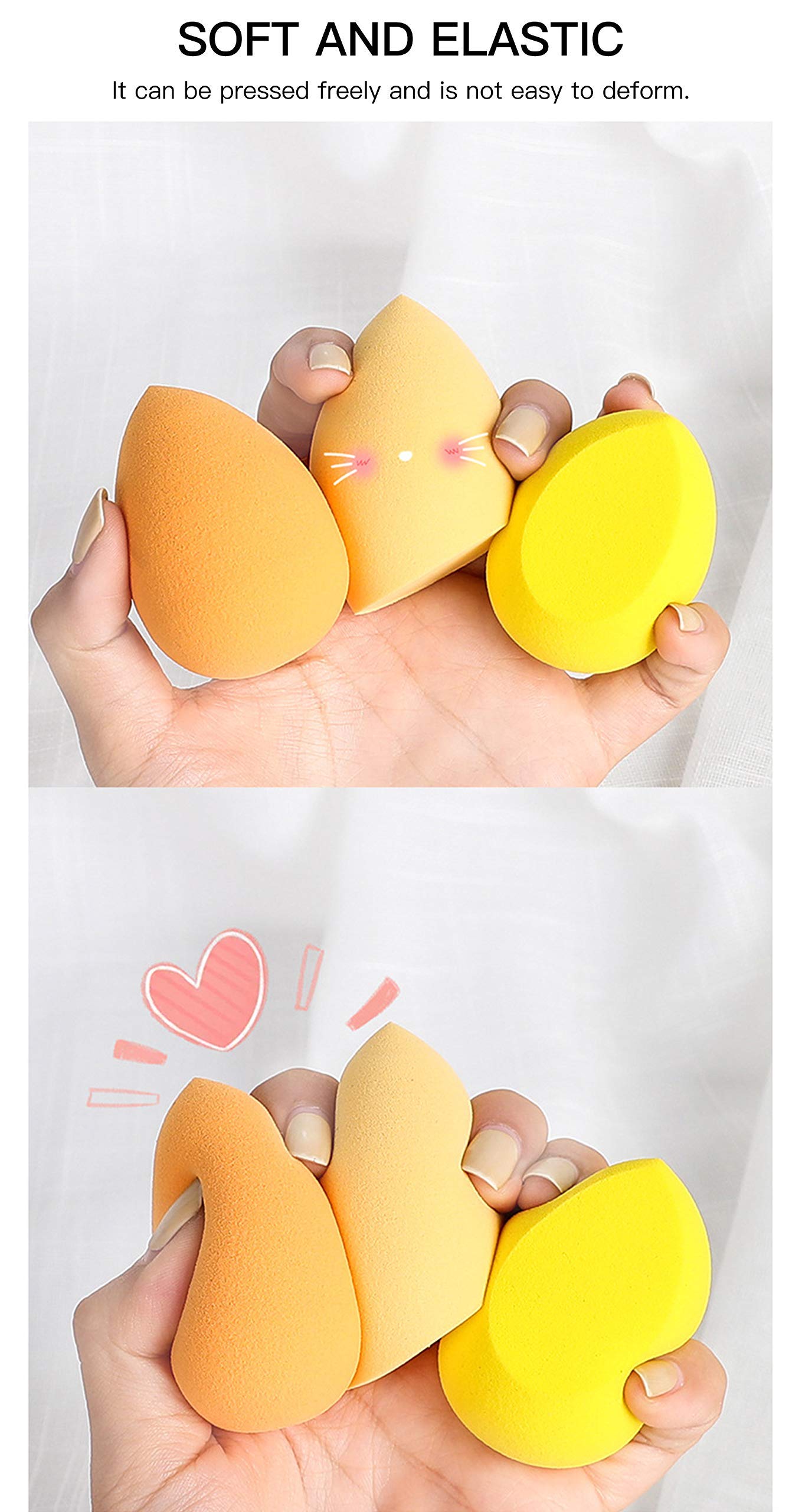 KIRA Professional Beauty Blender Sponge Set - 8 Pcs Makeup Sponges with Travel Storage Box | Soft & Blendable for Foundation, Concealer & Powder | Perfect for Home & Professional Makeup Artists