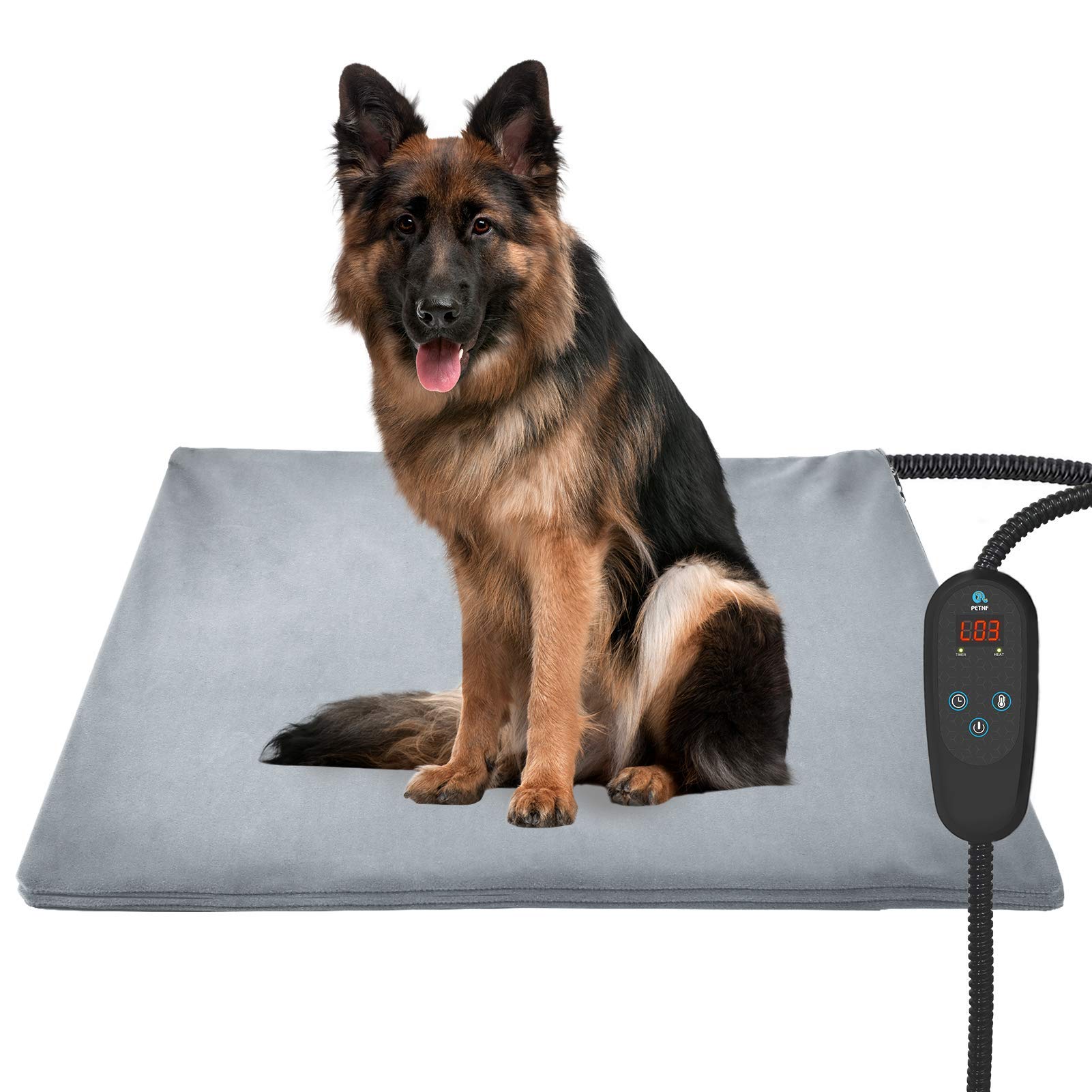 Adjustable Temperature Pet Heating Pad - Waterproof Electric Heated Dog Bed with Timer for Small/Medium/Large Dogs & Cats | Indoor Use for Winter Warmth, Arthritis Relief & Puppy Comfort