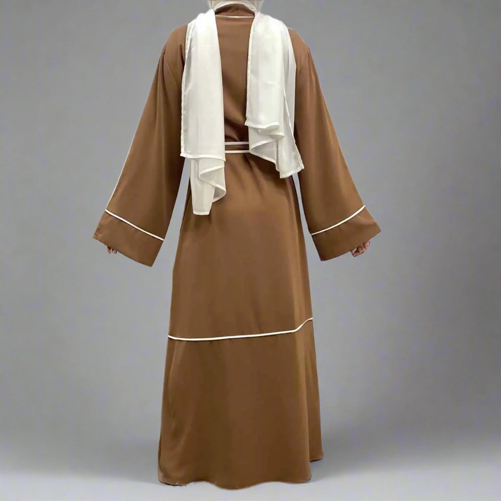 Elegant Muslim Women's Open Cardigan Abaya Dress #231679 - Perfect for Prayer, Modest Fashion & Everyday Wear