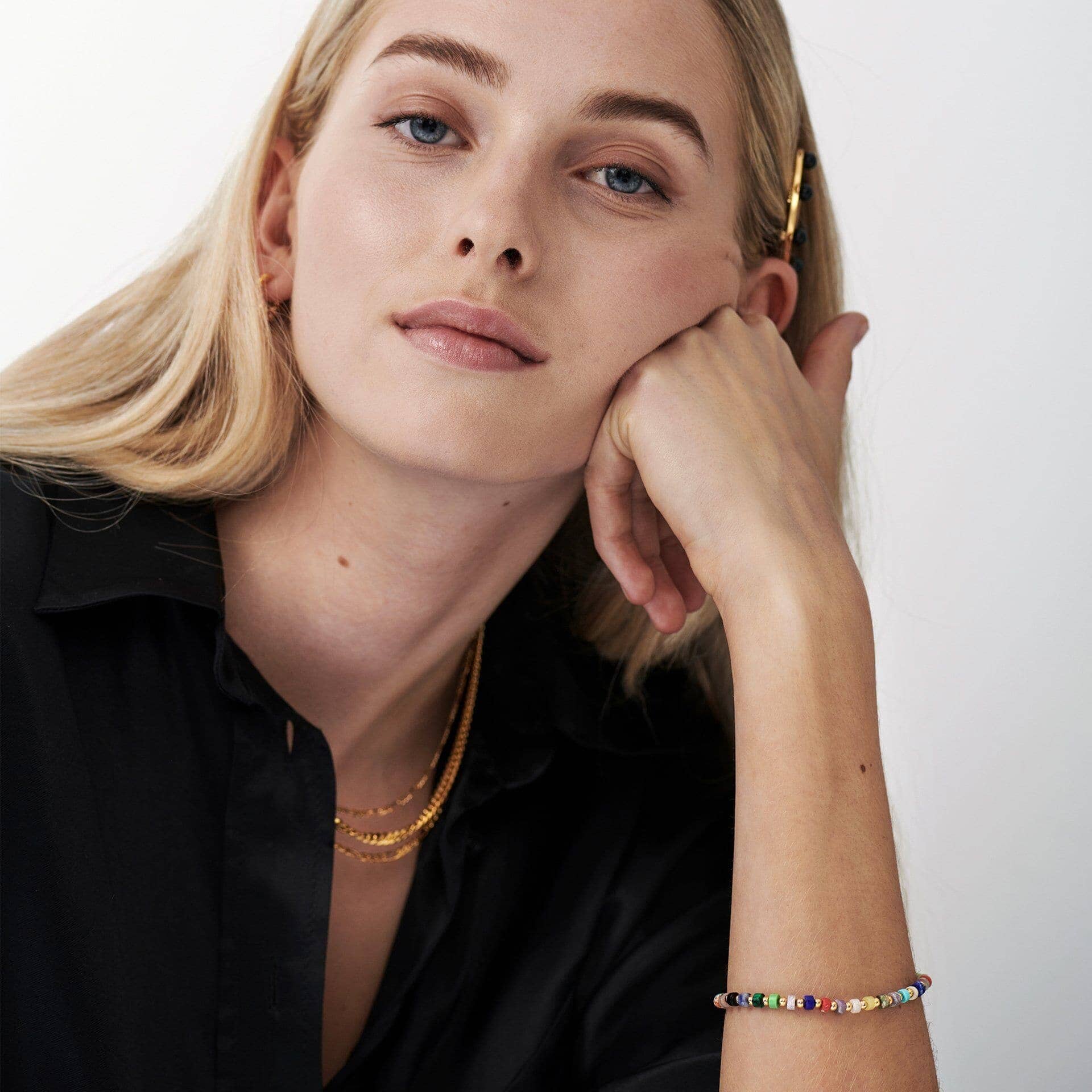 18k Gold Plated Beaded Bracelet for Women - Elegant Multi Beaded Handmade Jewelry for Casual Wear, Parties & Gifts
