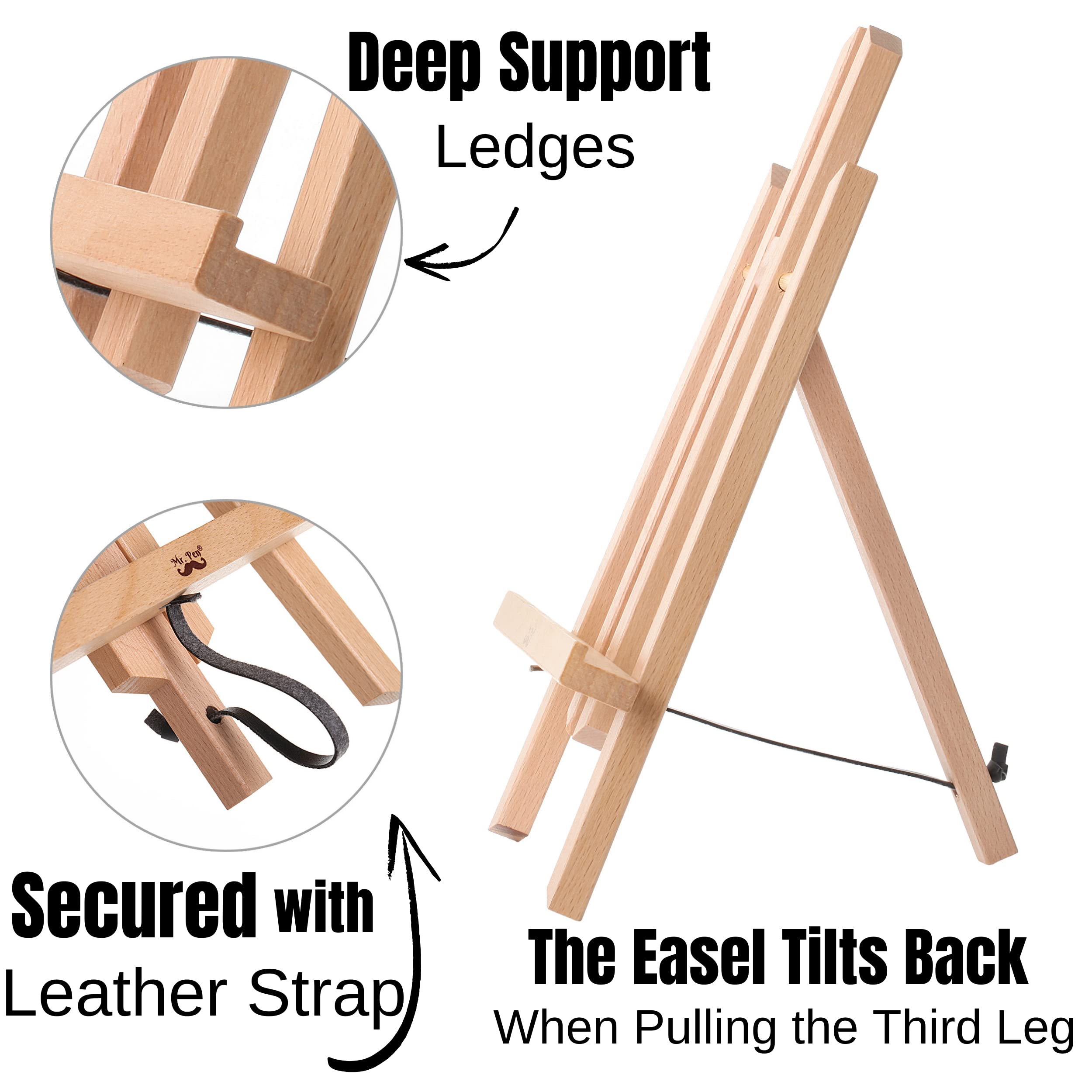 Mr. Pen 11 Inch Wooden Tabletop Easel Stand for Painting Canvas - Perfect for Artists, Students & Home Decor Display | Portable Mini Art Easel for Tabletop Painting, Sketching & Craft Projects