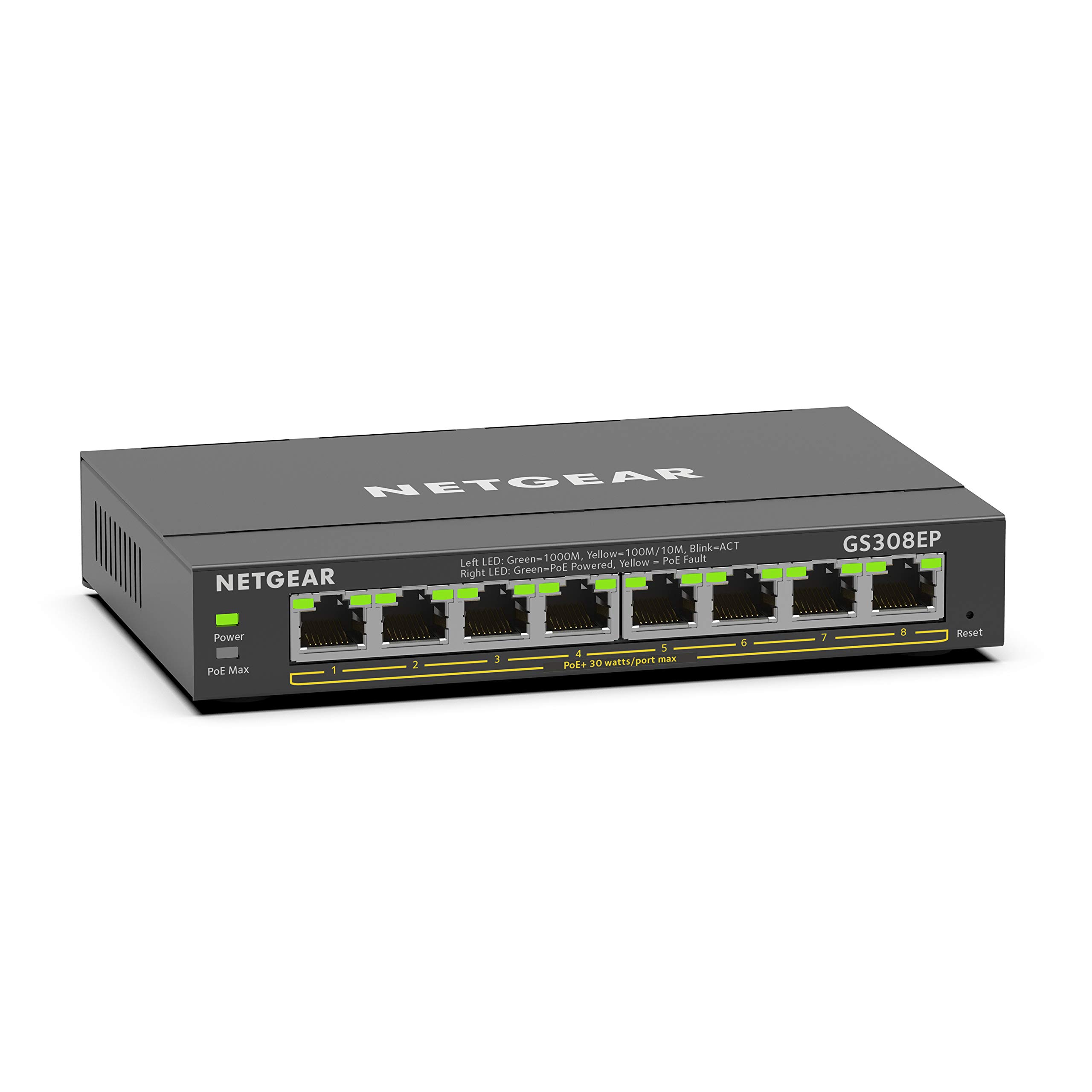 NETGEAR GS308EP 8-Port Gigabit PoE+ Switch with 62W Power Budget | Smart Managed Network Switch for Home & Office | Desktop/Wall Mount | Ideal for IP Cameras, VoIP Phones & Wireless Access Points