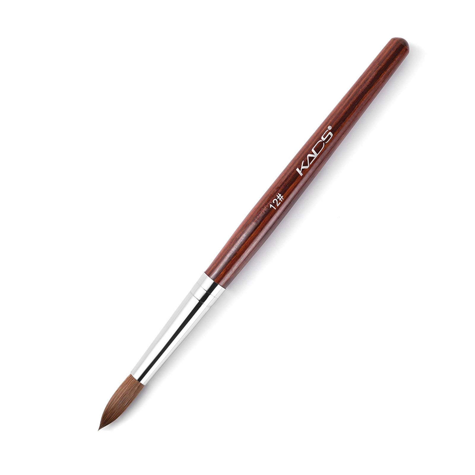 Premium Kolinsky Sable Nail Art Brush - Red Wood & Acrylic Handle - Professional Manicure Tool for Acrylic Nails (#12 Size) - Perfect for Salon Professionals & DIY Nail Artists at Home