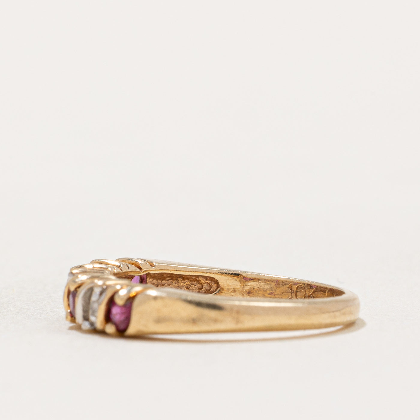 Exquisite Ruby & Diamond Ring - 0.10ctw Ruby & 0.02ctw Diamond - Size 3.75 - Perfect for Anniversary, Engagement & Special Occasions