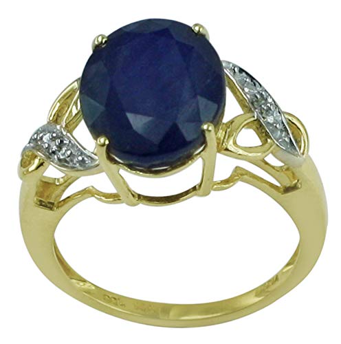 Natural Blue Sapphire September Birthstone Ring - 925 Sterling Silver Women's Jewelry (Yellow Gold Plated) | Elegant Gift for Birthday, Anniversary & Special Occasions