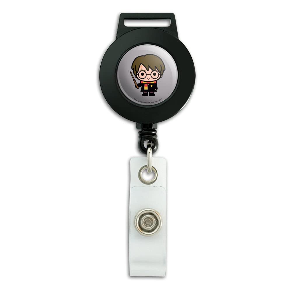 Harry Potter Cute Chibi Character Retractable Lanyard with ID Badge Holder - Perfect for Cosplay, Conventions, and Office Security Access