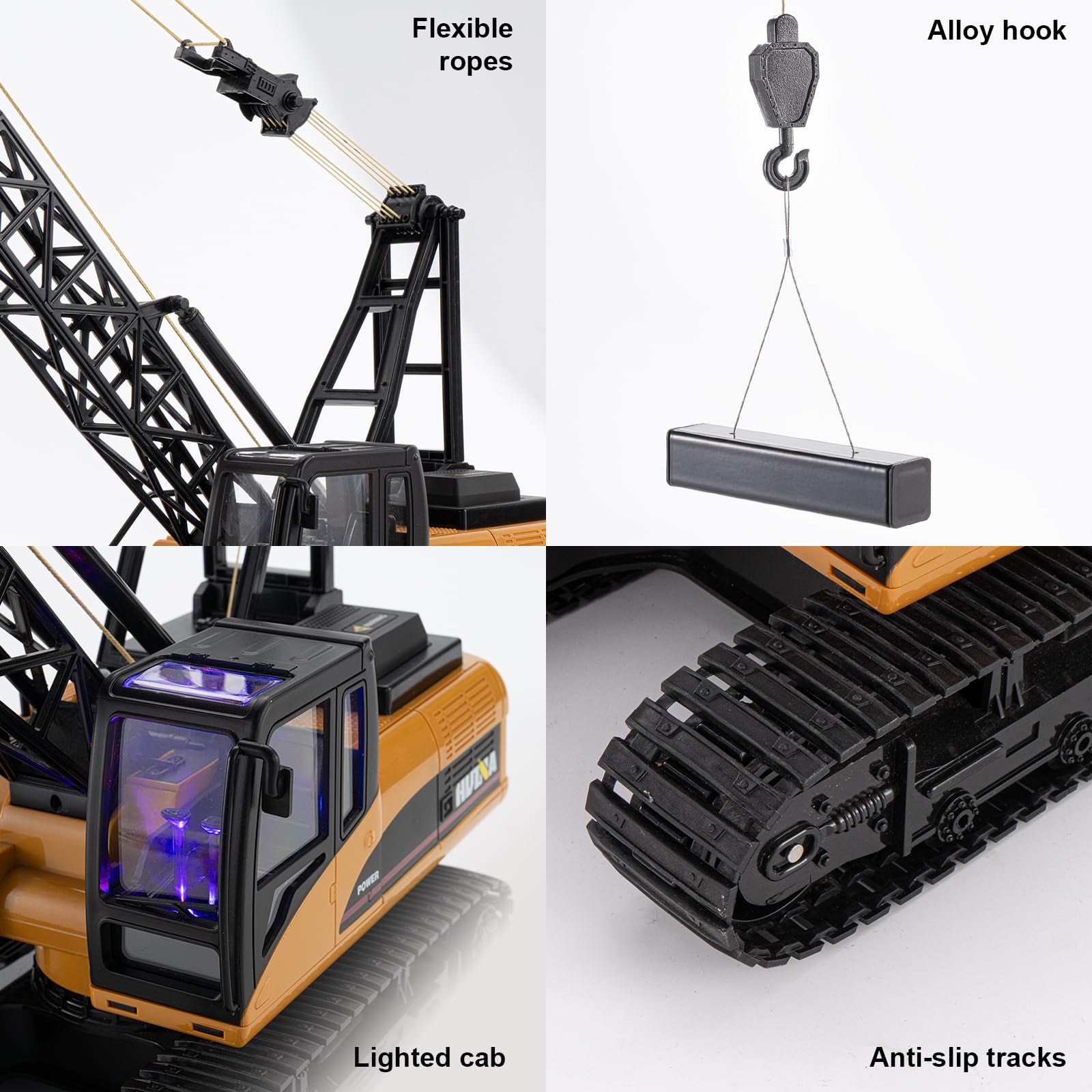 **15CH Remote Control Crane Toy for Kids & Adults - 1:14 Scale RC Construction Truck with Heavy Duty Metal Hook - Birthday Gift for Boys 8-12 - Perfect for Construction Play, STEM Learning & Outdoor Fun**
