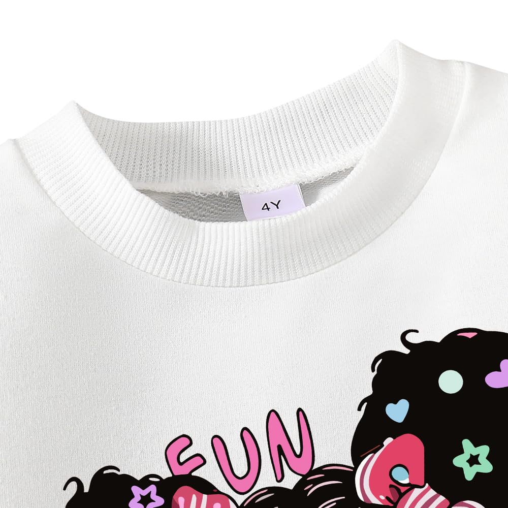 **Cartoon Graphic Print Toddler Girls Sweatshirt & Cargo Pants Set - Cute Casual Outfit for Playdates, Preschool & Everyday Wear**