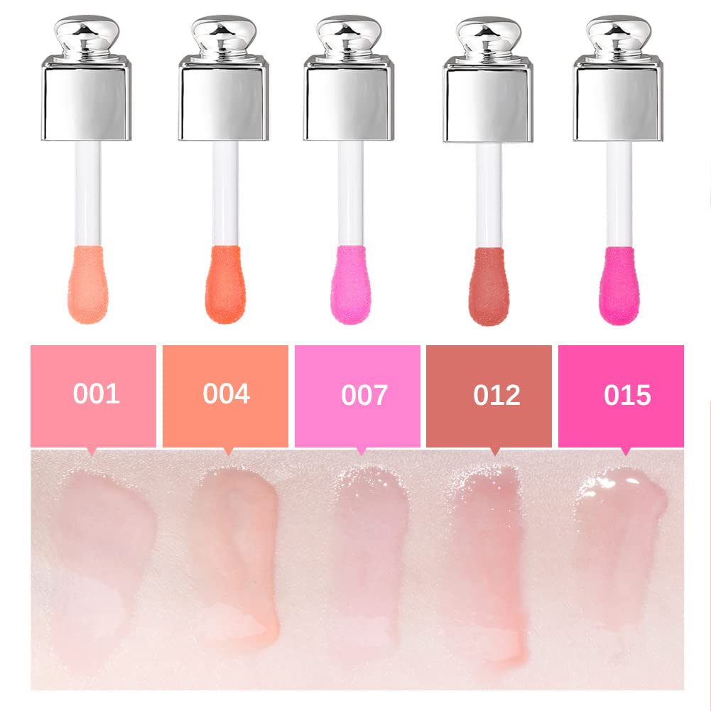 GECOMO Hydrating Lip Oil - Non-Sticky Lip Gloss & Balm for Dry Lips, Moisturizing & Nourishing Fruit Flavored Lip Care (004#CORAL, 0.2 OZ) - Perfect for Daily Use, Makeup Prep, and Chapped Lip Relief