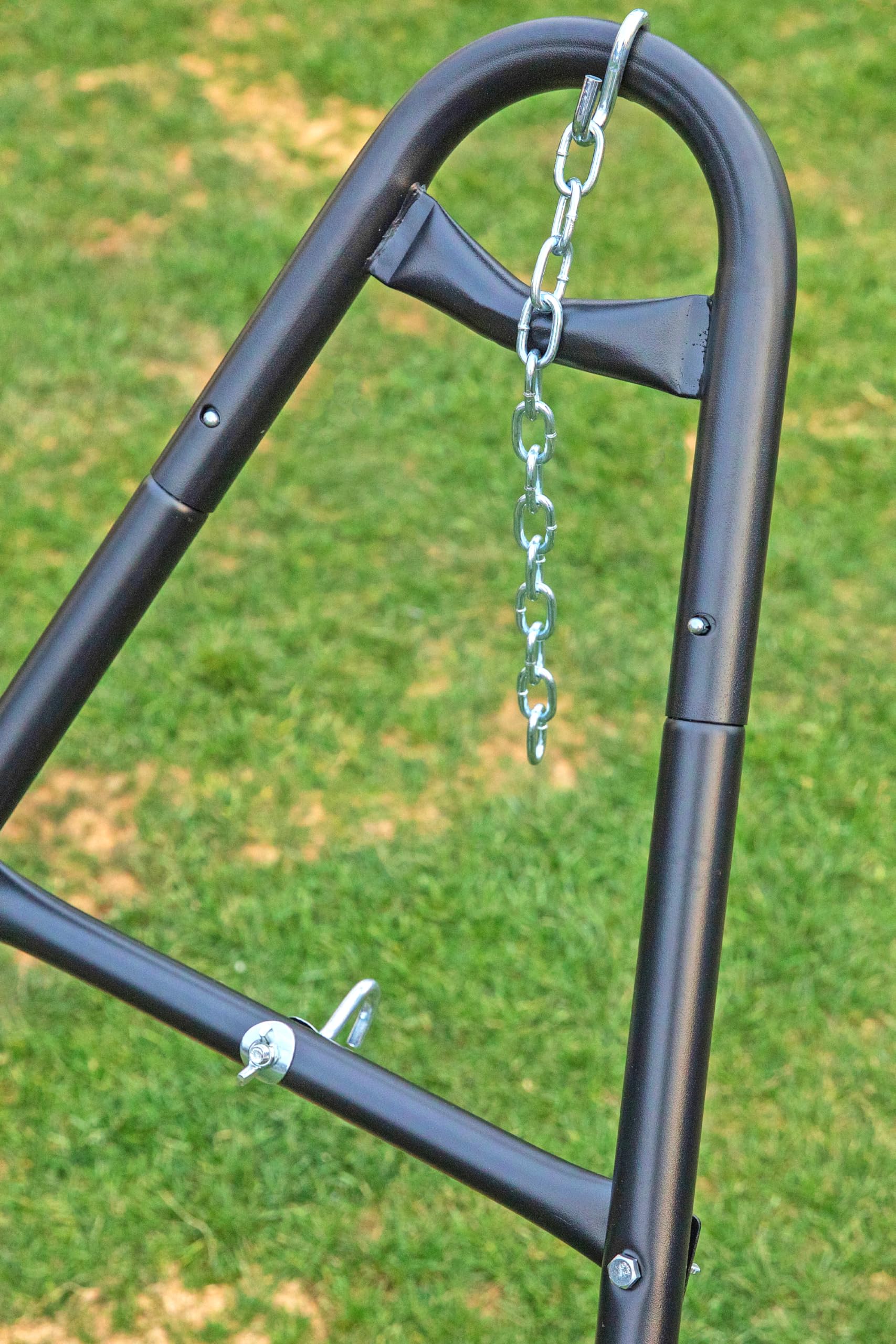 Heavy Duty 2 Person Hammock Stand - 600 lbs Capacity, Adjustable Powder-Coated Steel Frame for 9-14ft Hammocks, XXL Black - Perfect for Backyard, Camping & Beach Relaxation