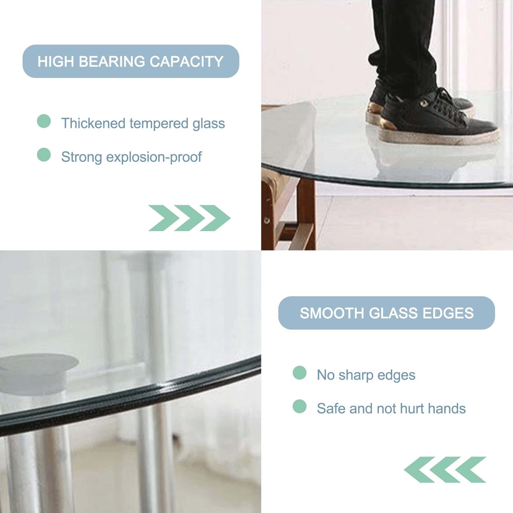 42 Inch Round Tempered Glass Table Top - 1/4
