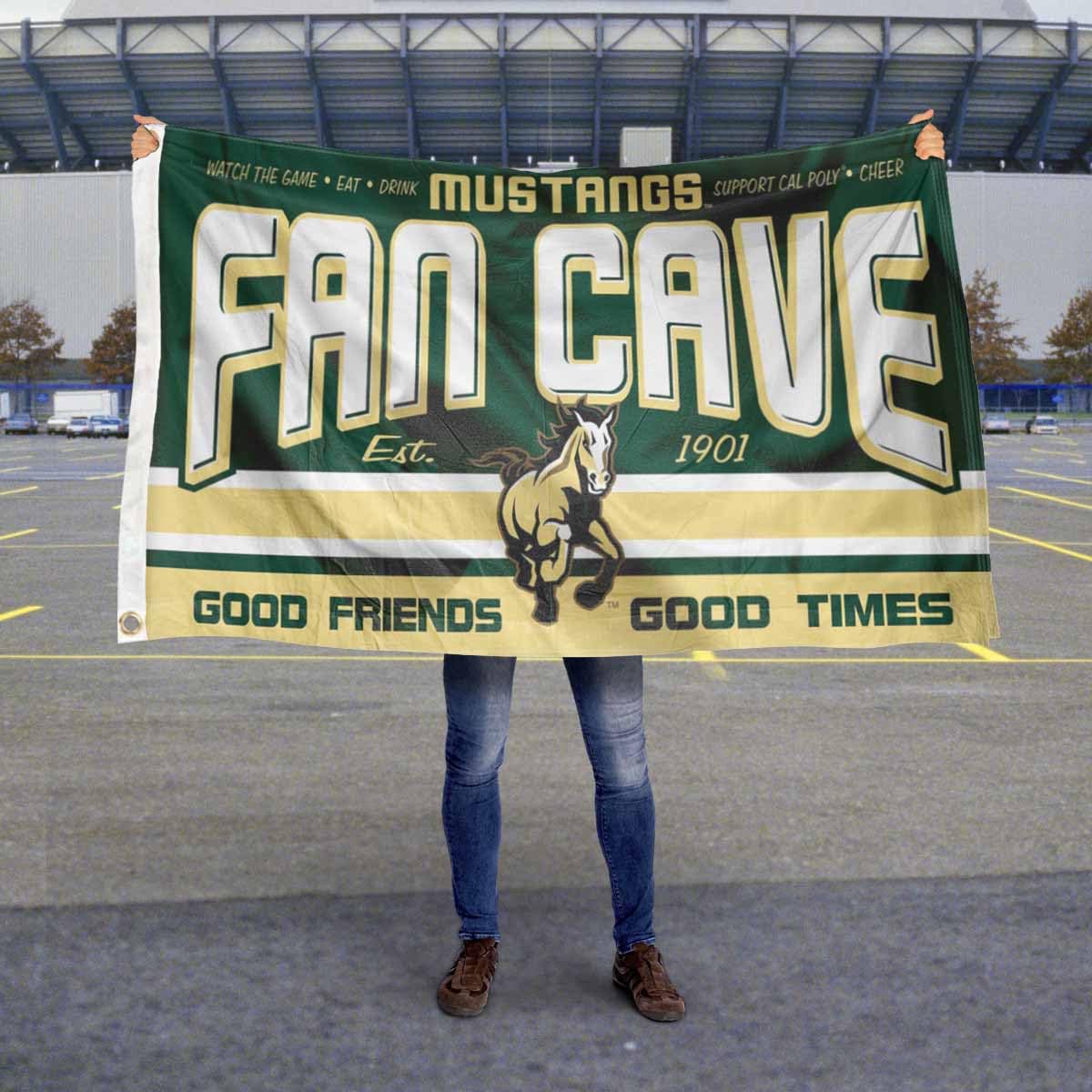 Cal Poly Mustangs NCAA College Sports Fan Banner Flag - Perfect for Man Cave, Game Room, Tailgating & Home Decor