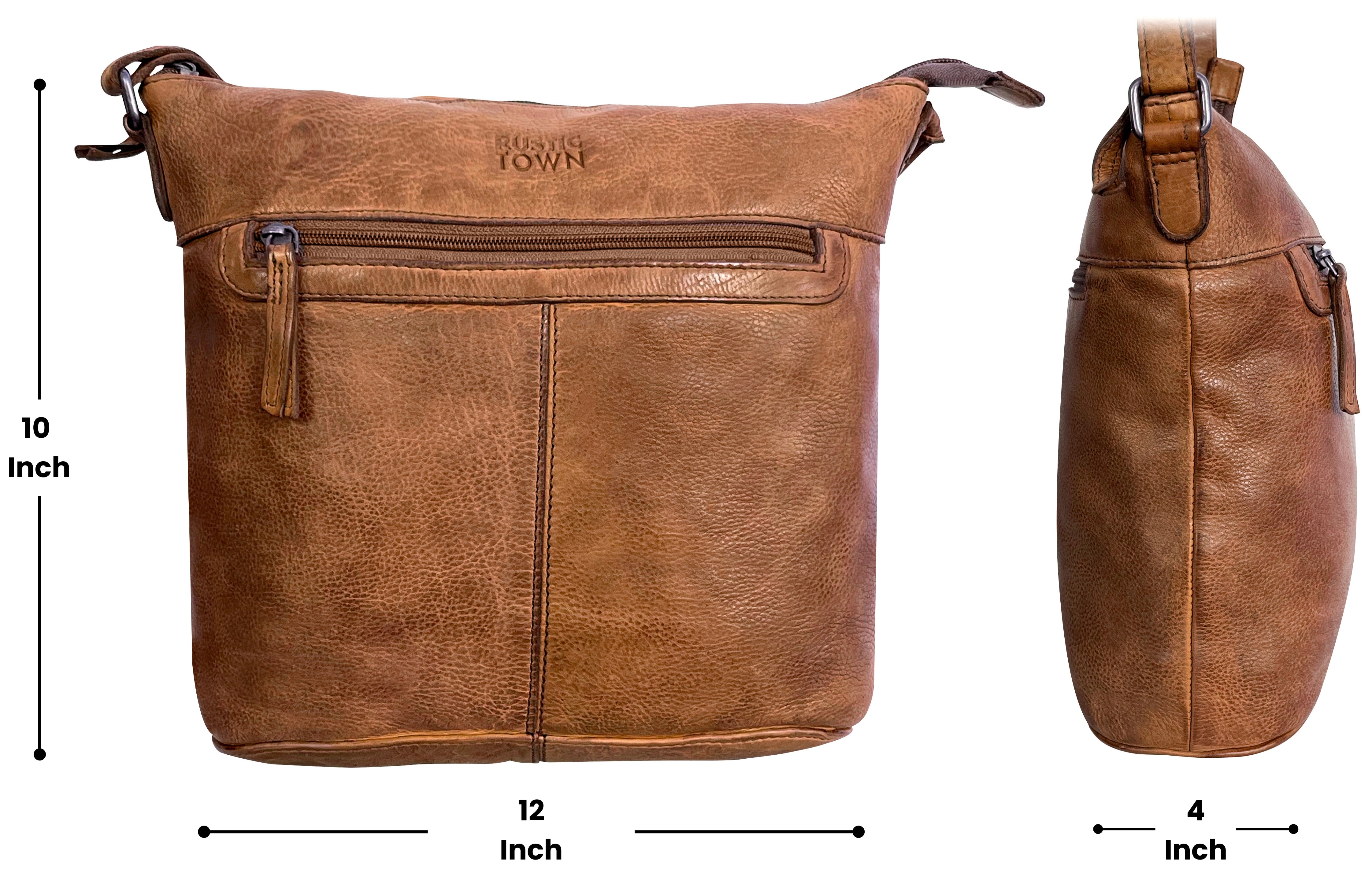 Premium Genuine Leather Sling Bag for Women - Stylish Crossbody Purse in Rich Cognac Brown - Perfect for Travel, Shopping & Everyday Use