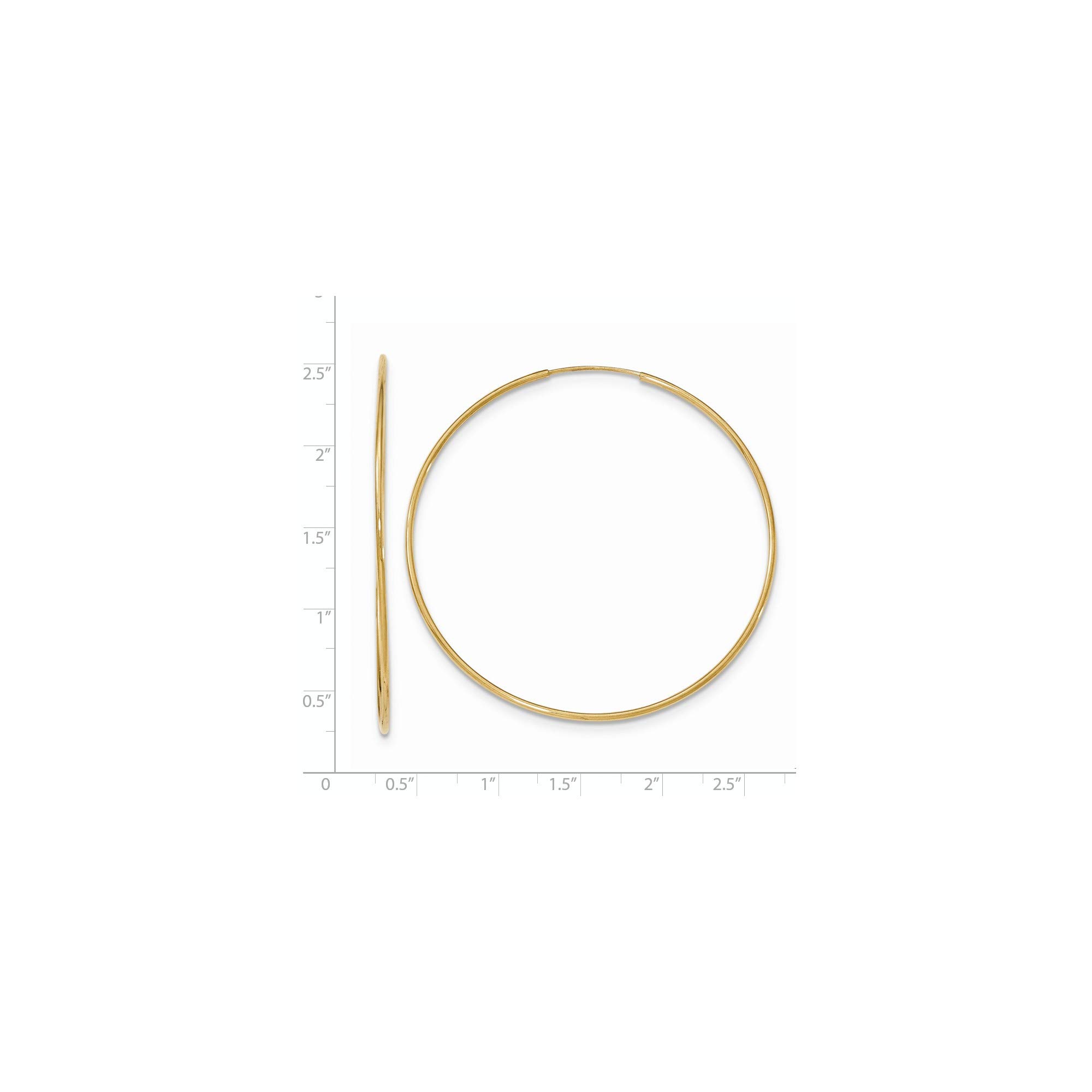 10K Yellow Gold Polished Endless Tube Hoop Earrings for Women - Elegant Everyday Jewelry, Perfect for Work, Parties & Special Occasions