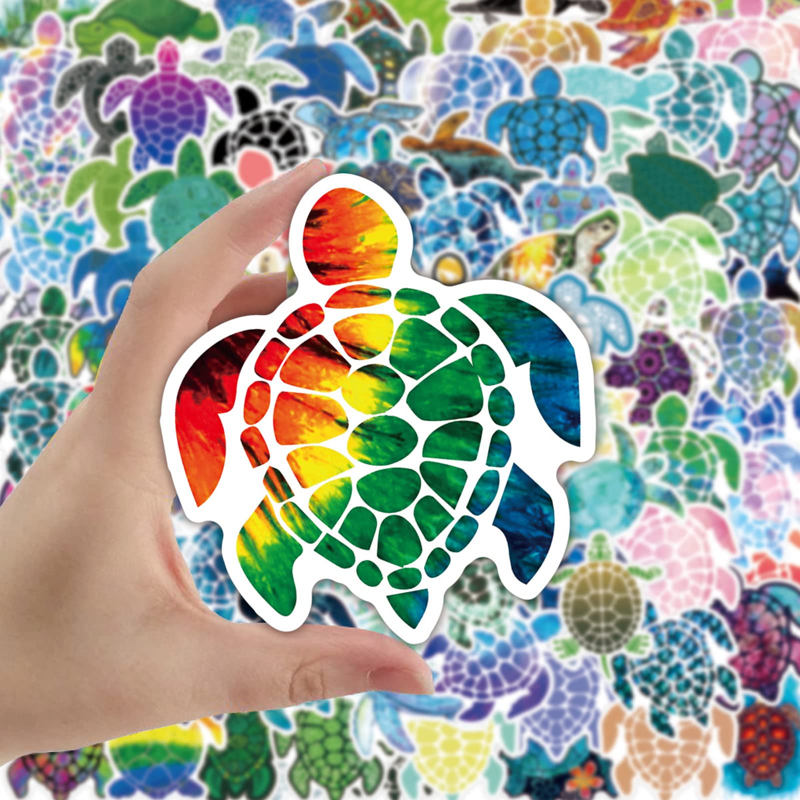 100pcs Waterproof Sea Turtle Stickers - Cute Colorful Vinyl Decals for Water Bottles, Laptop, Phone, Scrapbook, Car, Luggage, Guitar & Skateboard - Perfect for Summer Beach Theme, Ocean Lovers & DIY Crafts