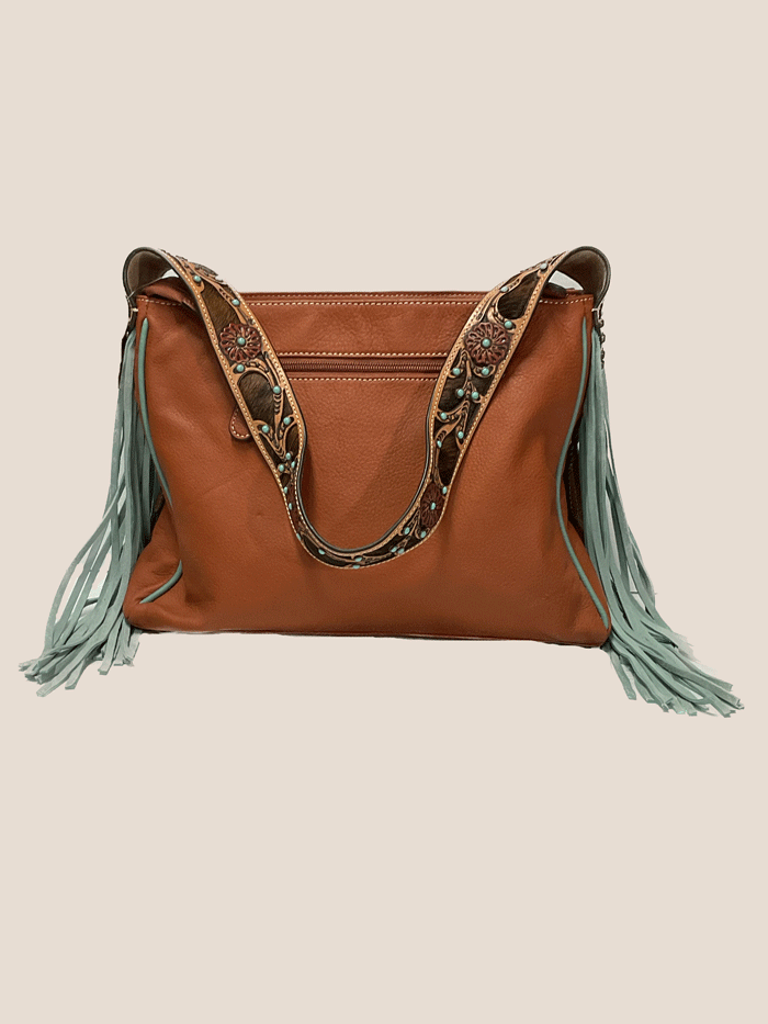Ariat A770005408 Women's Lorelei Tote Bag - Genuine Calf Hair Leather with Tooled Tan Design - Perfect for Work, Travel & Everyday Use