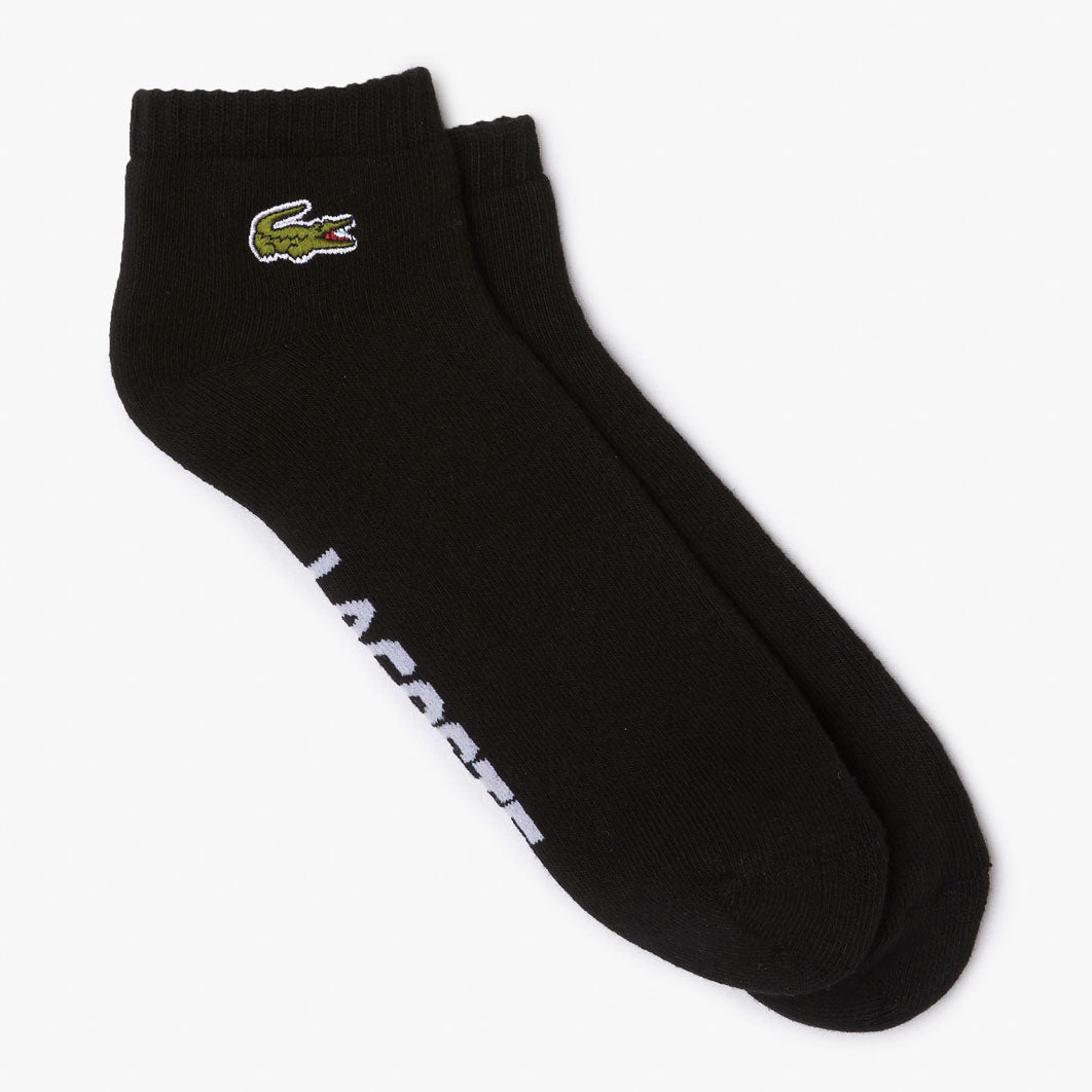 Lacoste Unisex Stretch Cotton Low Cut Socks - Black & White - Comfortable Casual & Athletic Socks for Men & Women - Perfect for Everyday Wear, Sports & Gifts