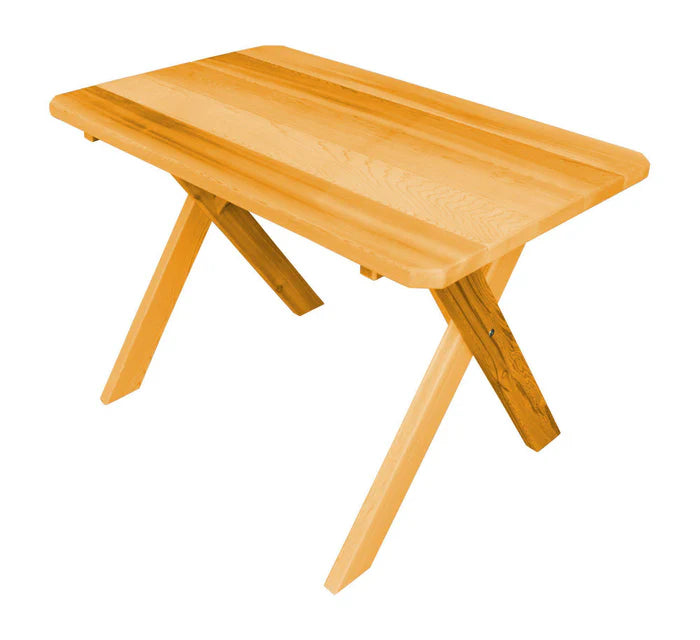 Regallion Crossleg Outdoor Cedar Wood Patio Table - Durable & Weather-Resistant for Garden, Deck, and Backyard Dining