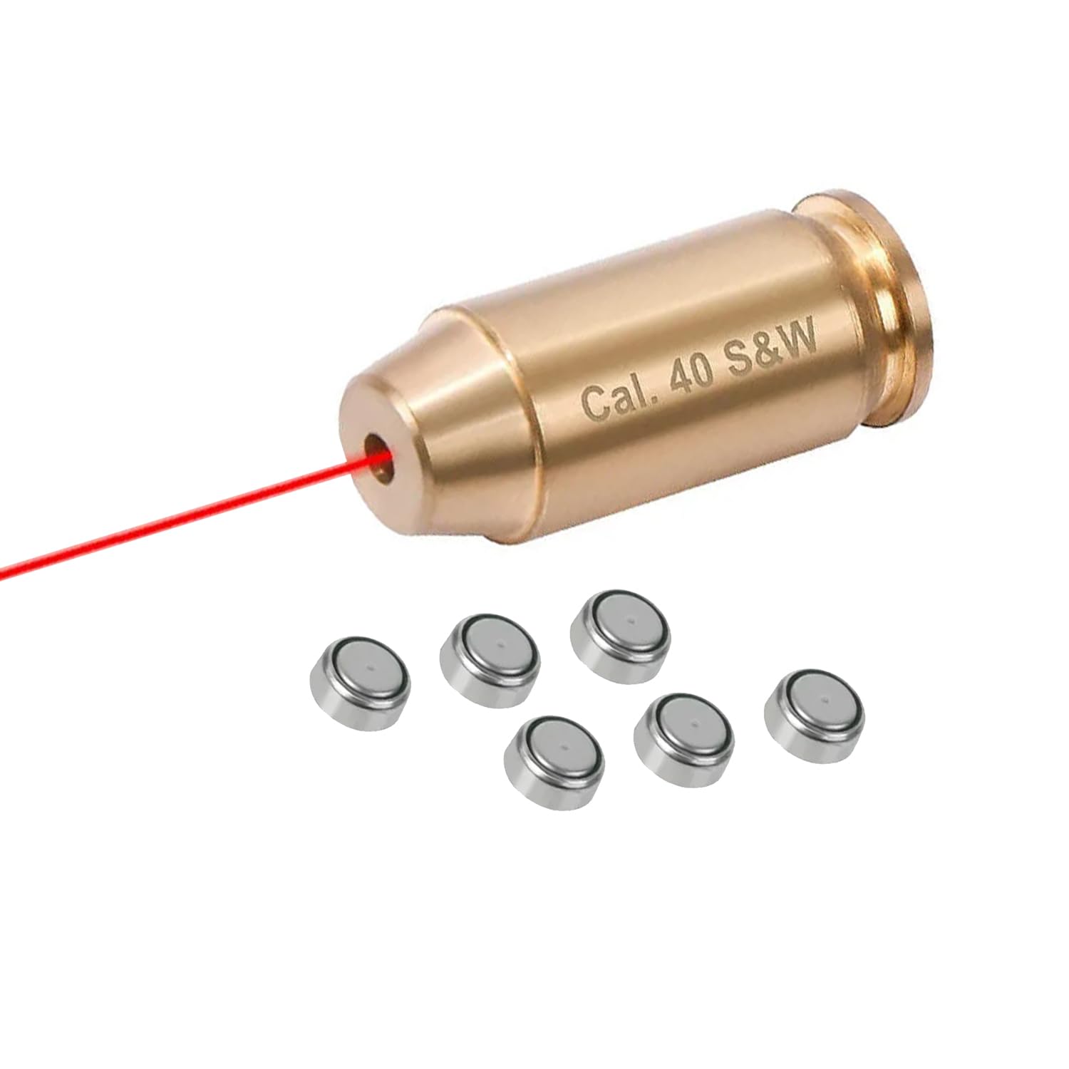Gothic Tactical Red Laser Bore Sight Cal .40 Brass Boresighter Cartridge for Smith & Wesson - Perfect for Handgun & Rifle Zeroing at Range or Home Practice